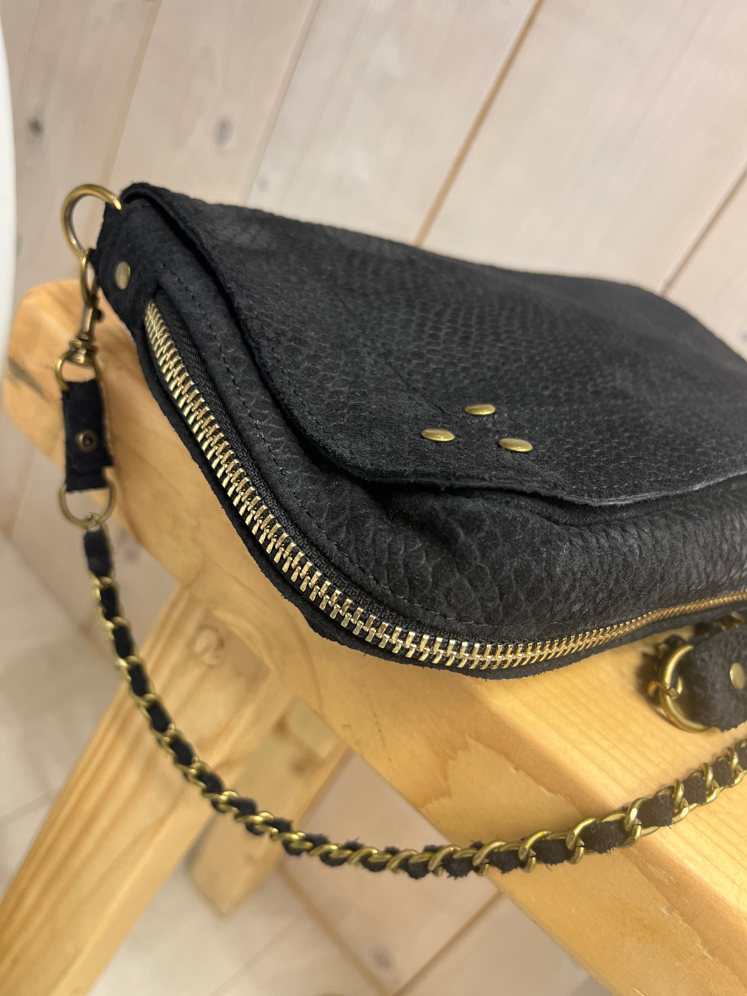 Suede Zip Around Bag