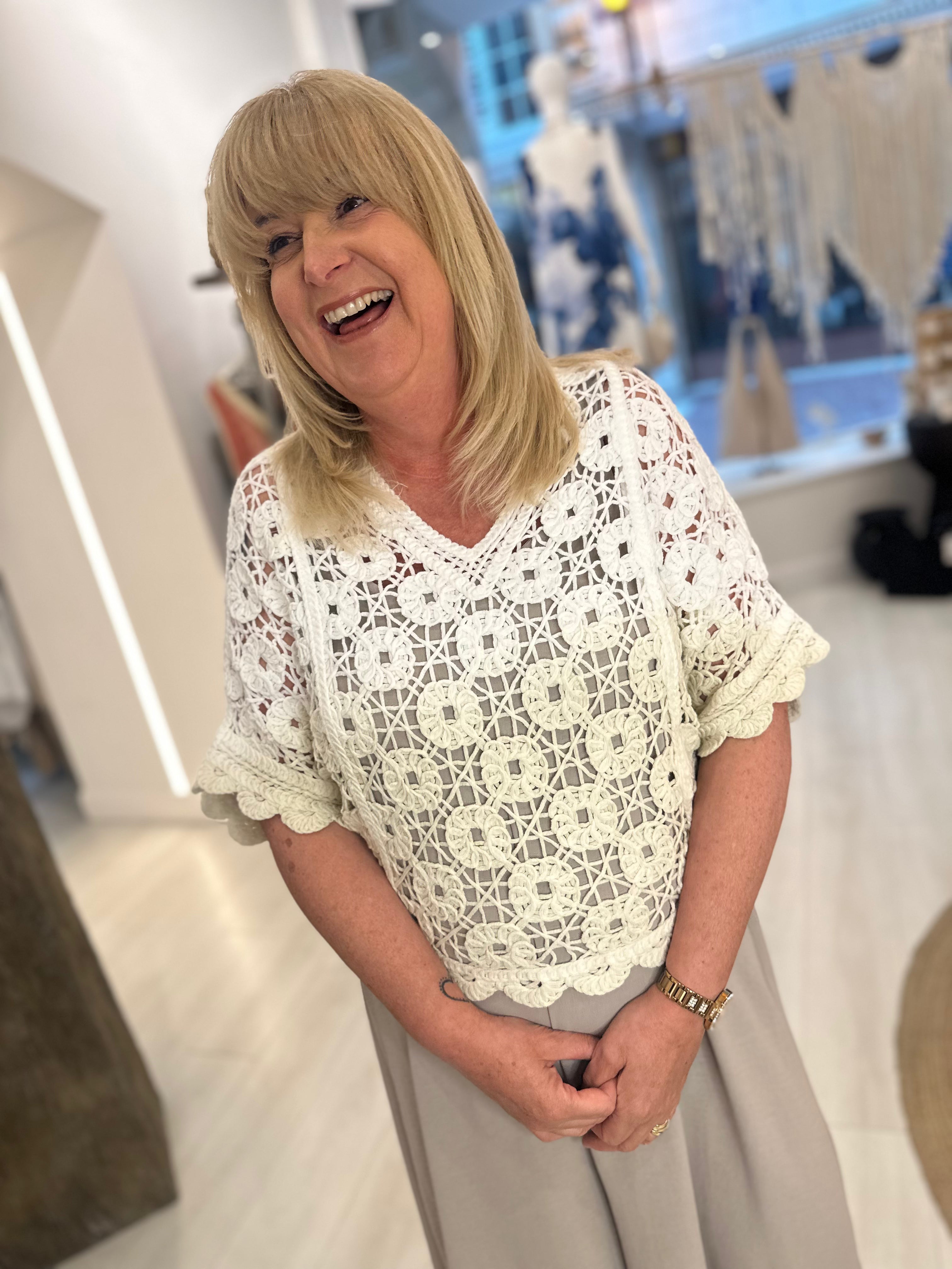 Evie Dip Dye Crochet Tee