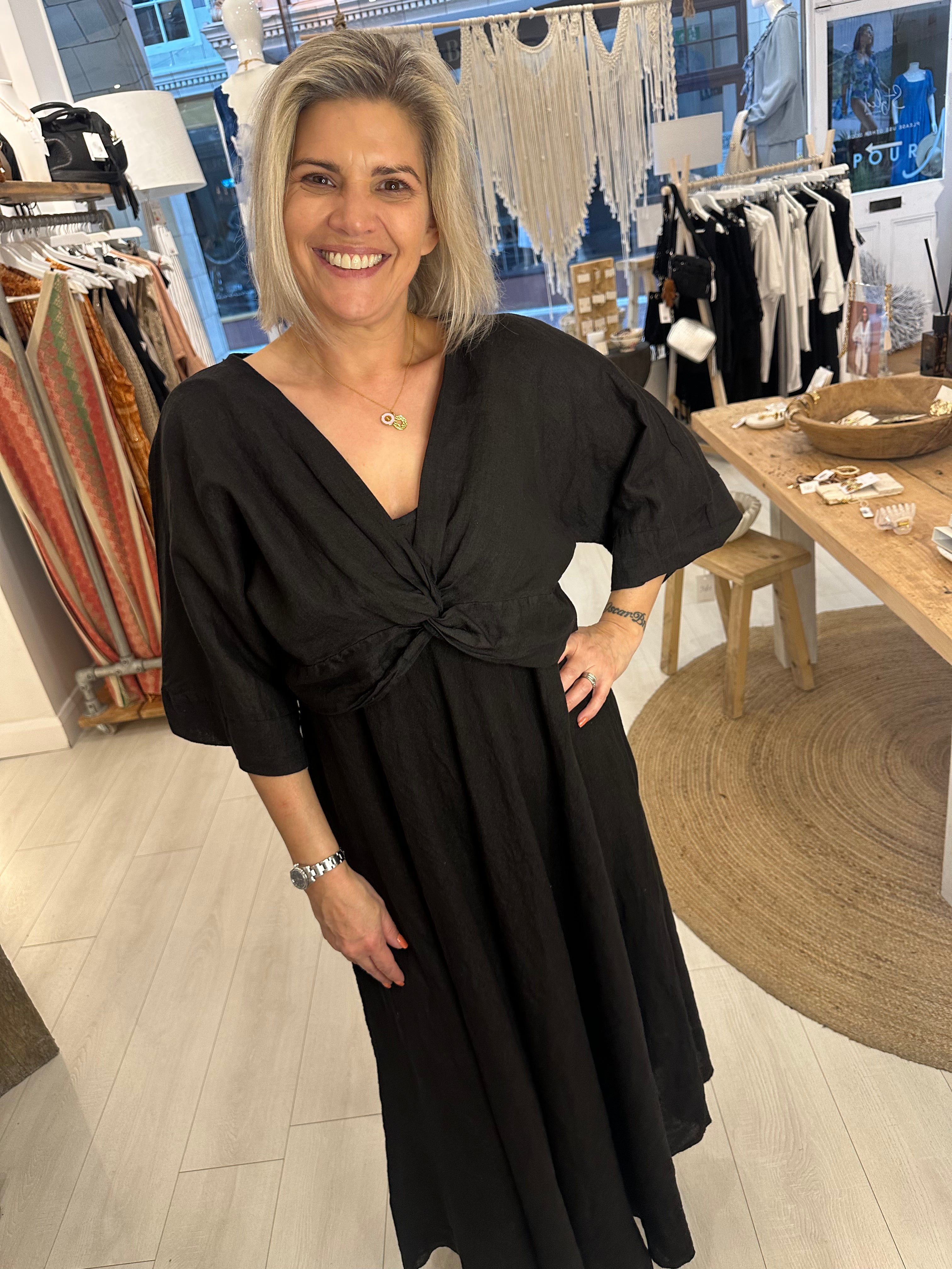 Maria Linen Midaxi Dress