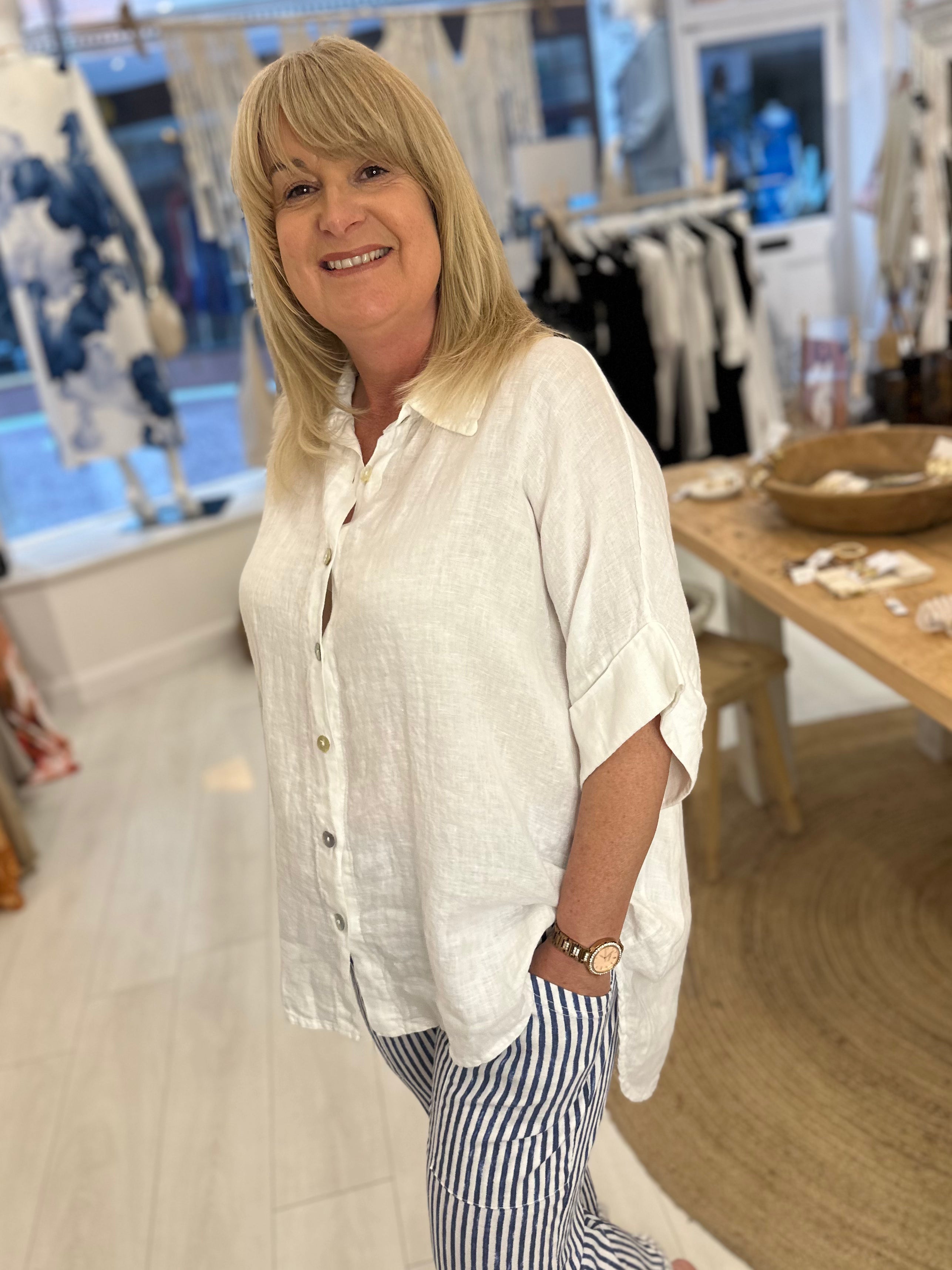 Linen Batwing Shirt