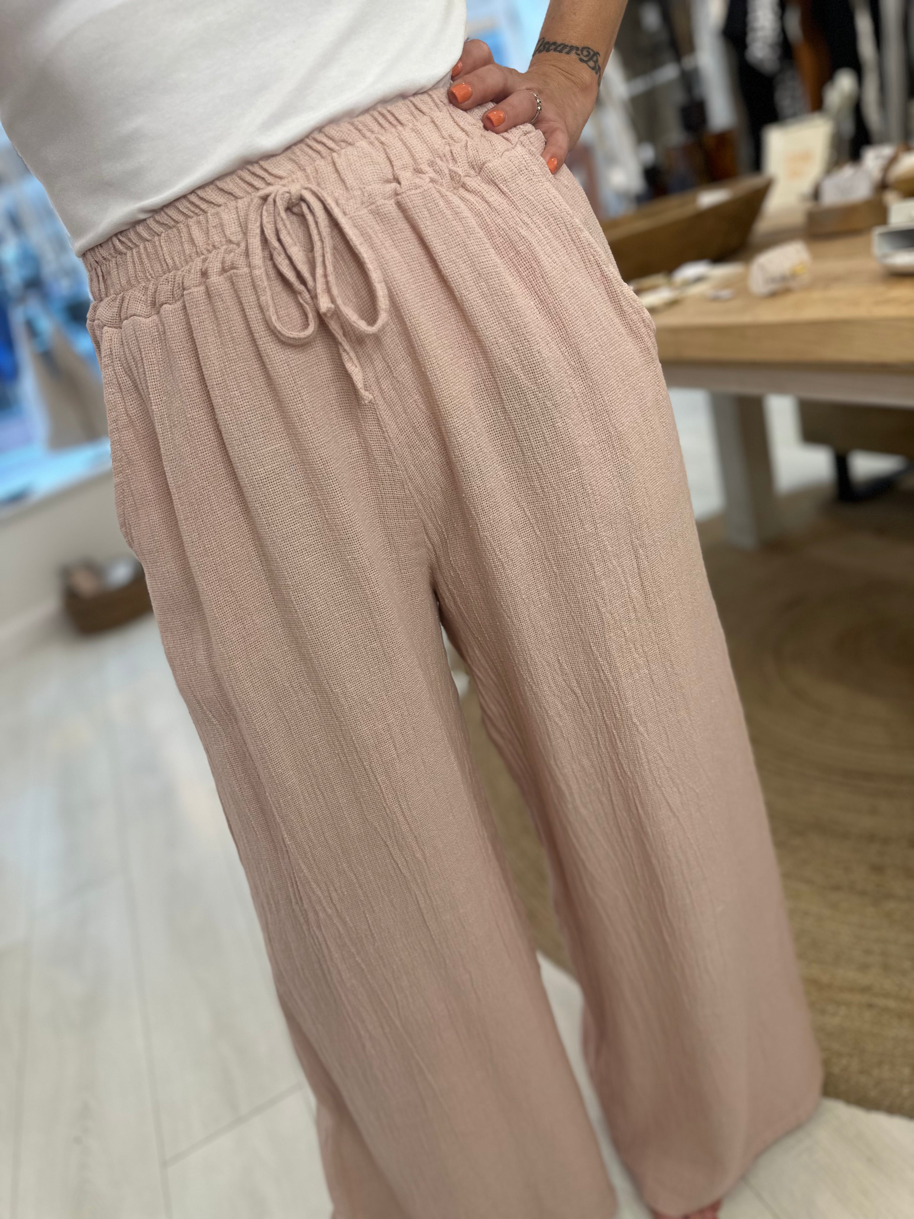 Jodie Linen Wide Leg Trousers