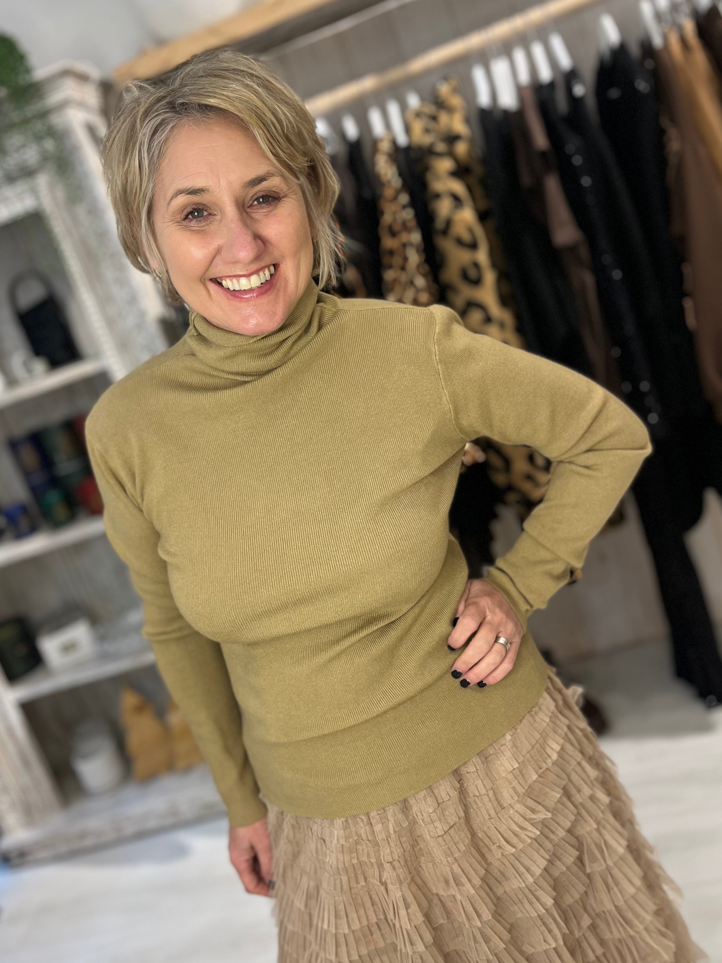 Roxy Roll Neck Top
