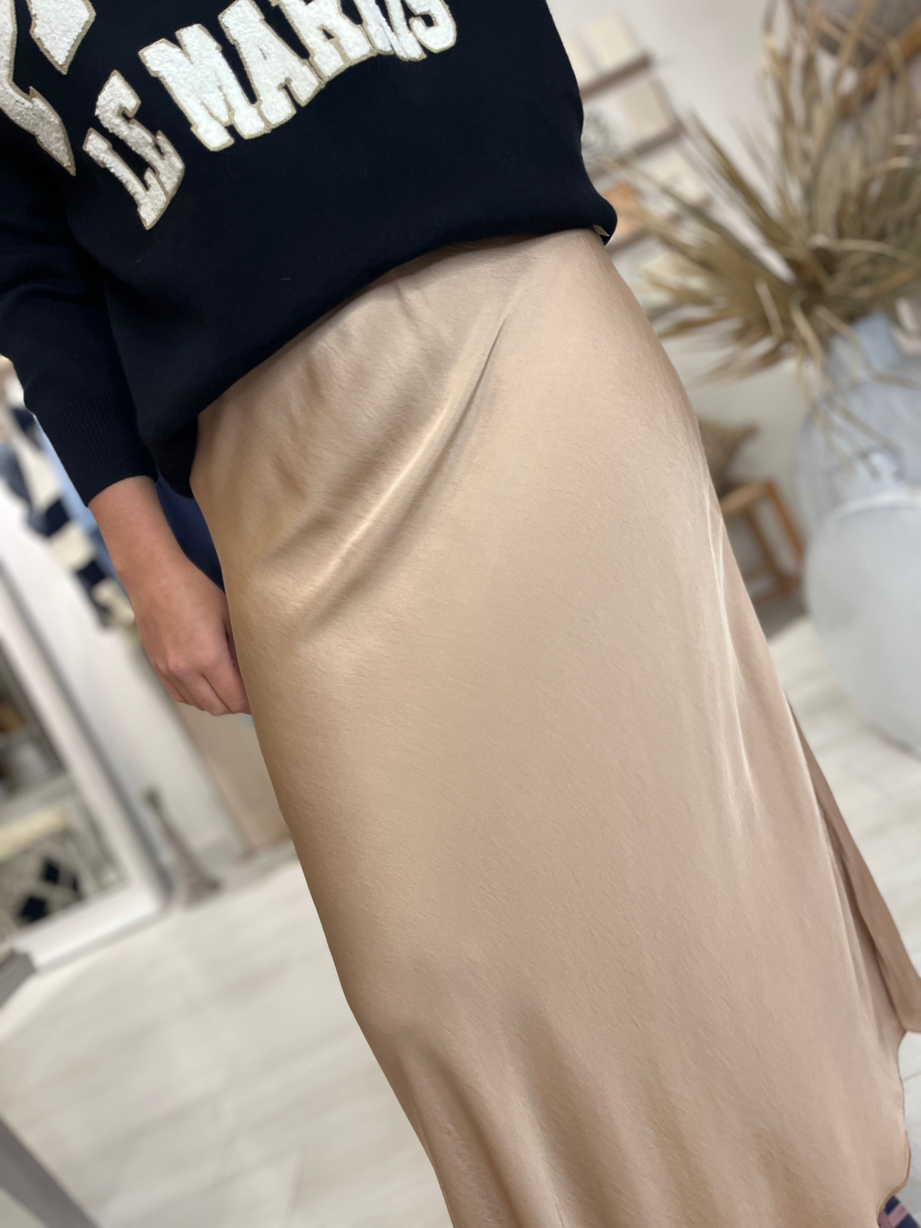 Satin Midi Skirt