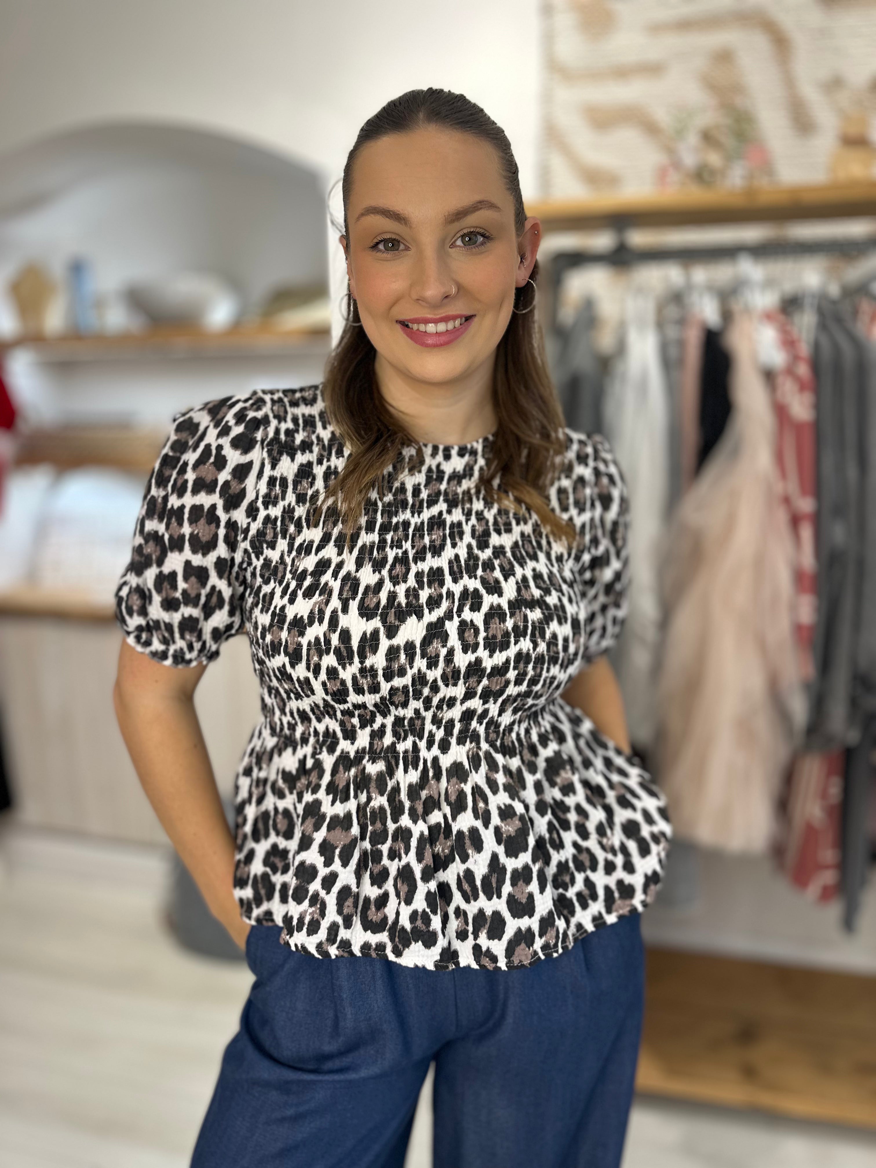 Leopard Stretch Top