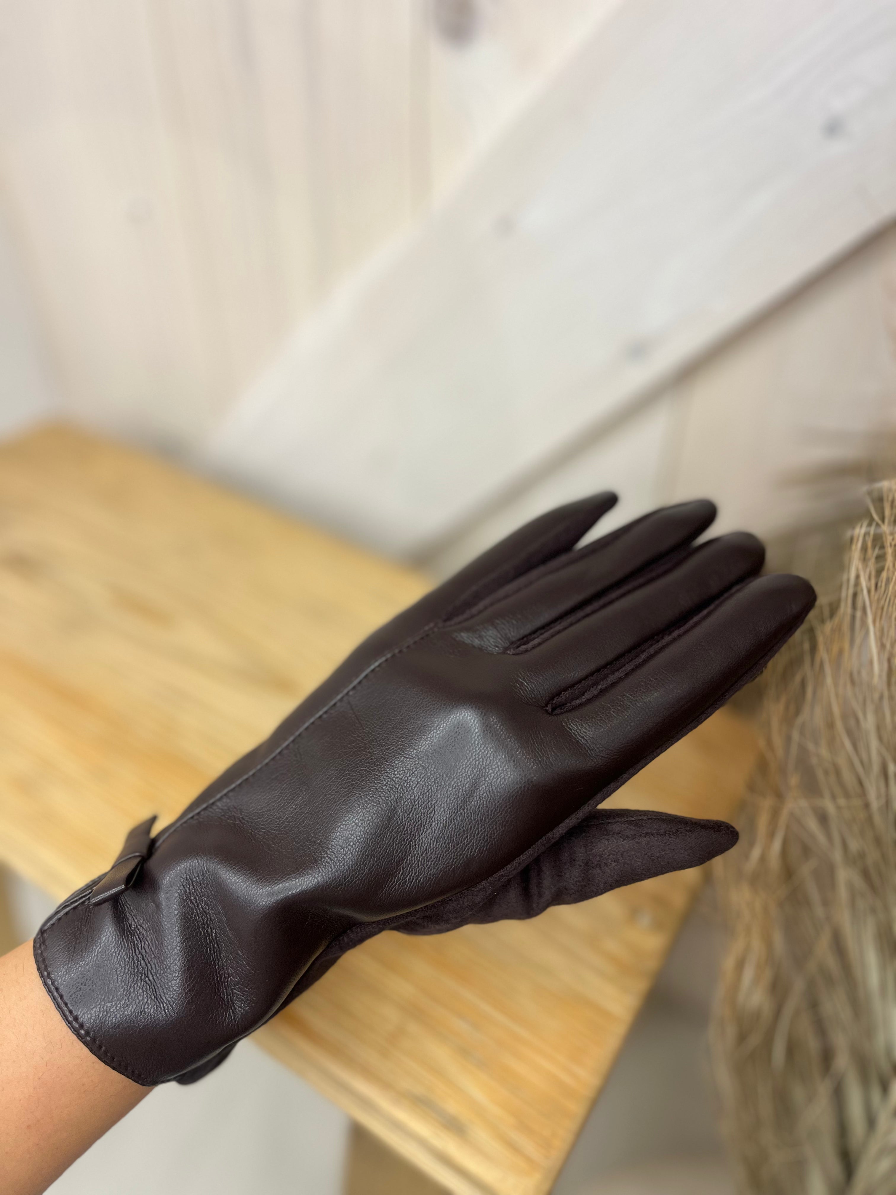 Faux Leather Gloves