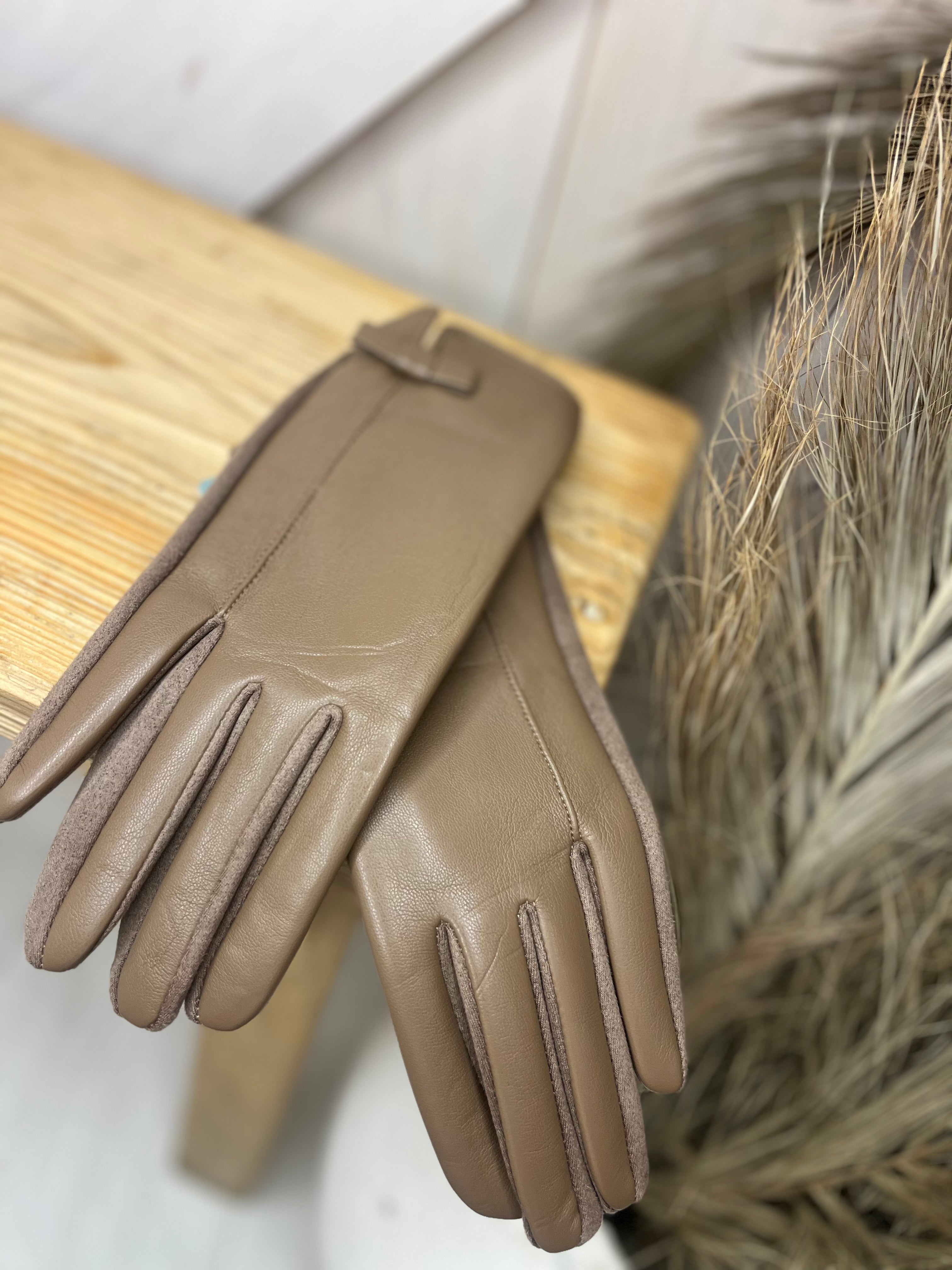 Faux Leather Gloves