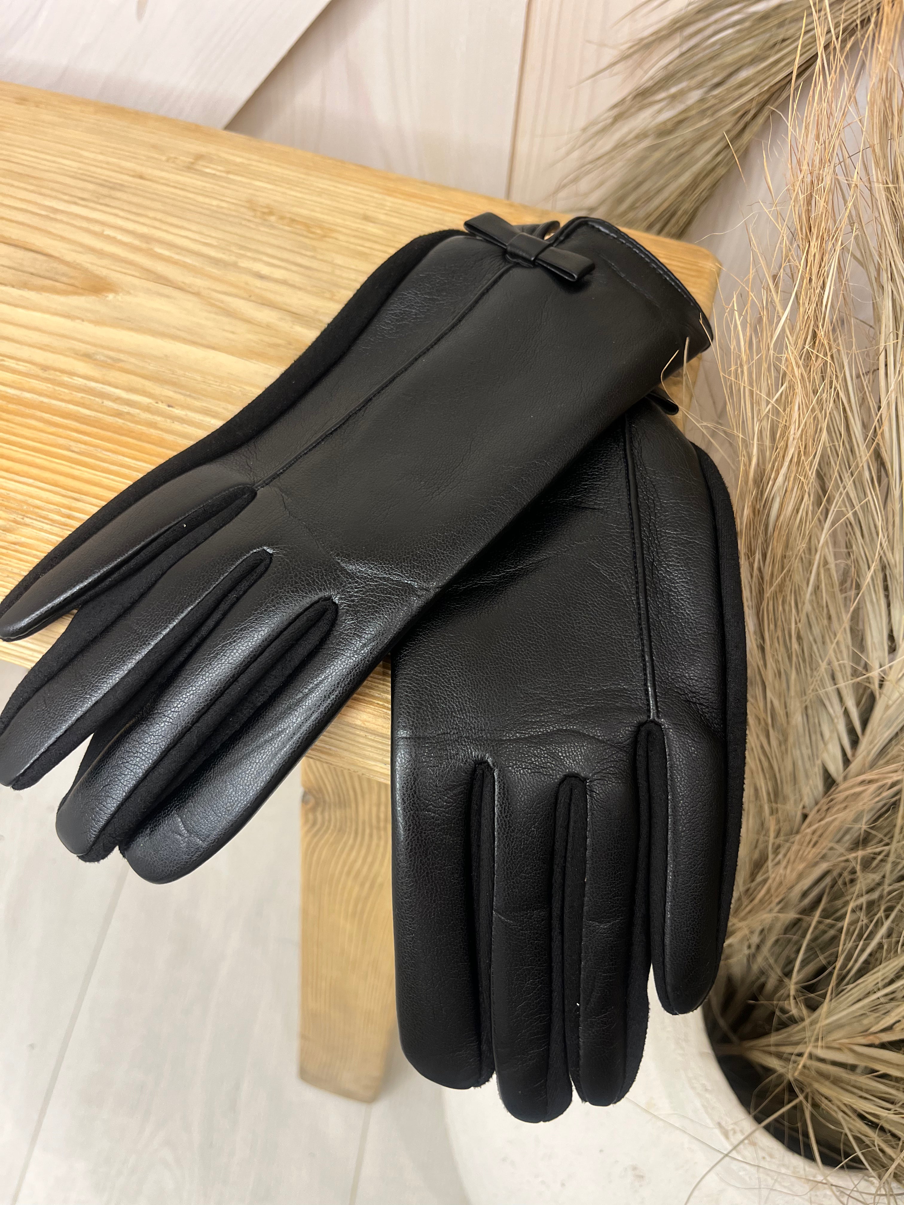 Faux Leather Gloves
