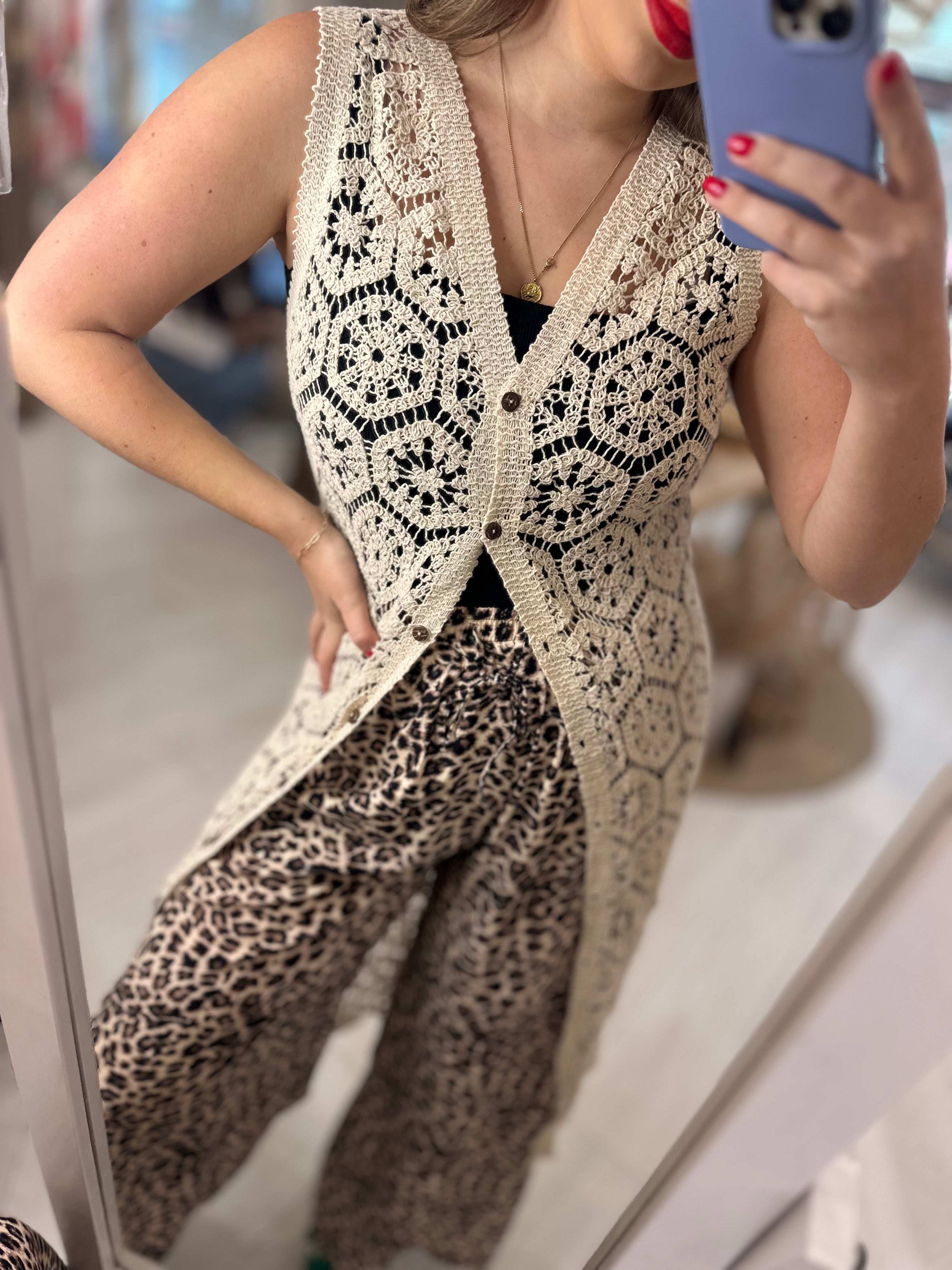 Delilah Crochet Waistcoat