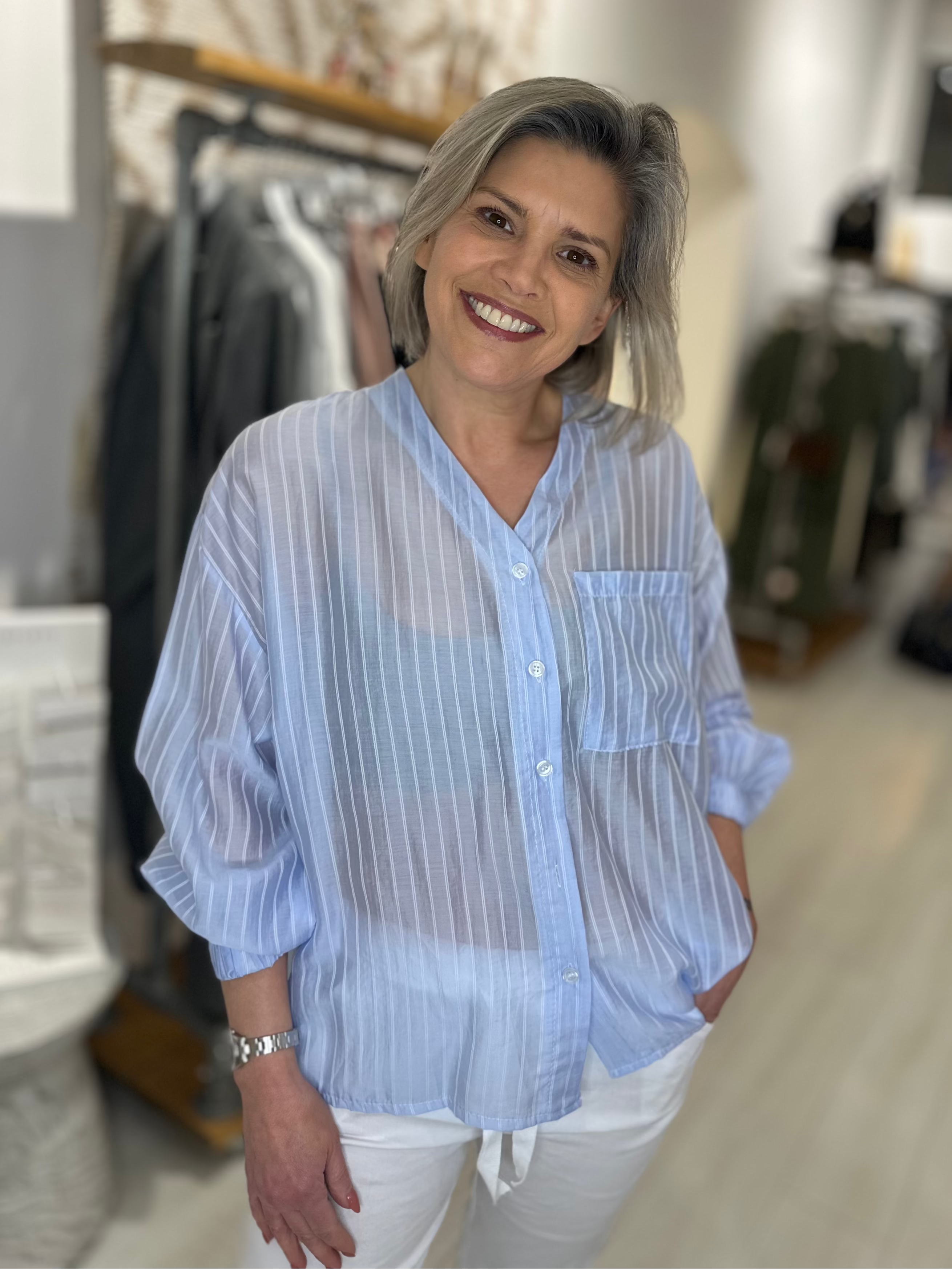 Sammy Boyfriend Striped Shirt