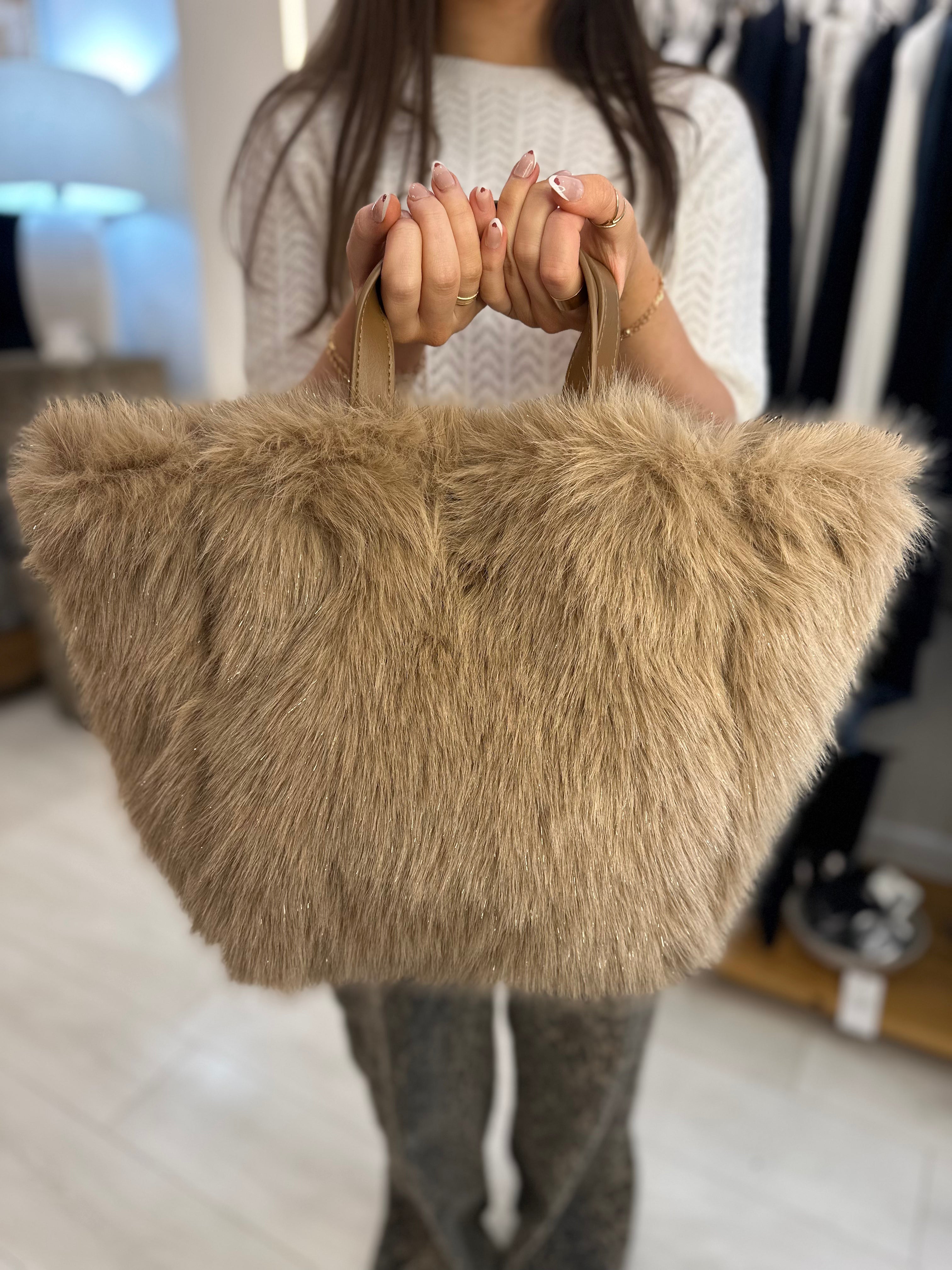 Faux Fur Bucket Bag
