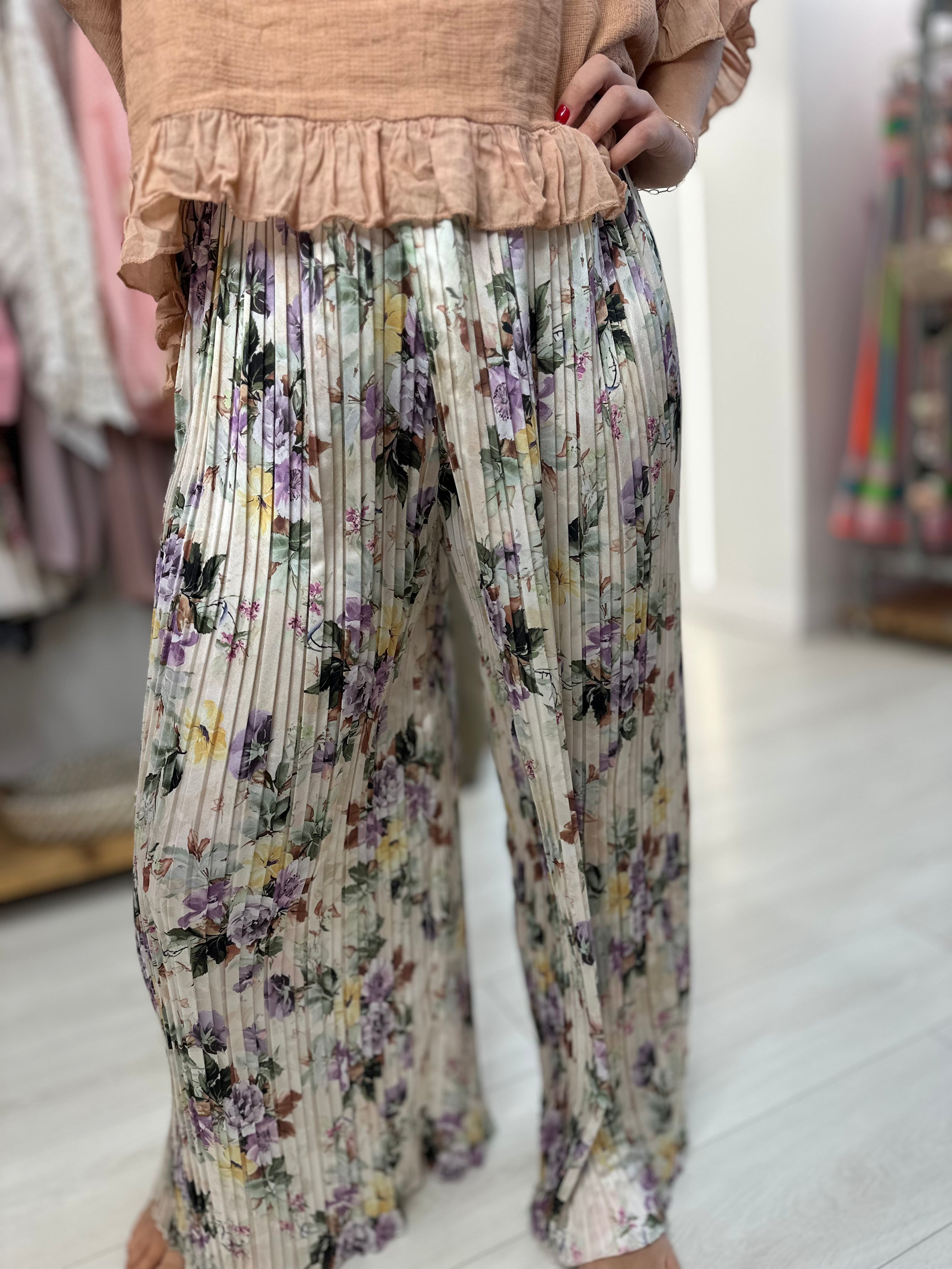 Florence Pleated Floral Trouser