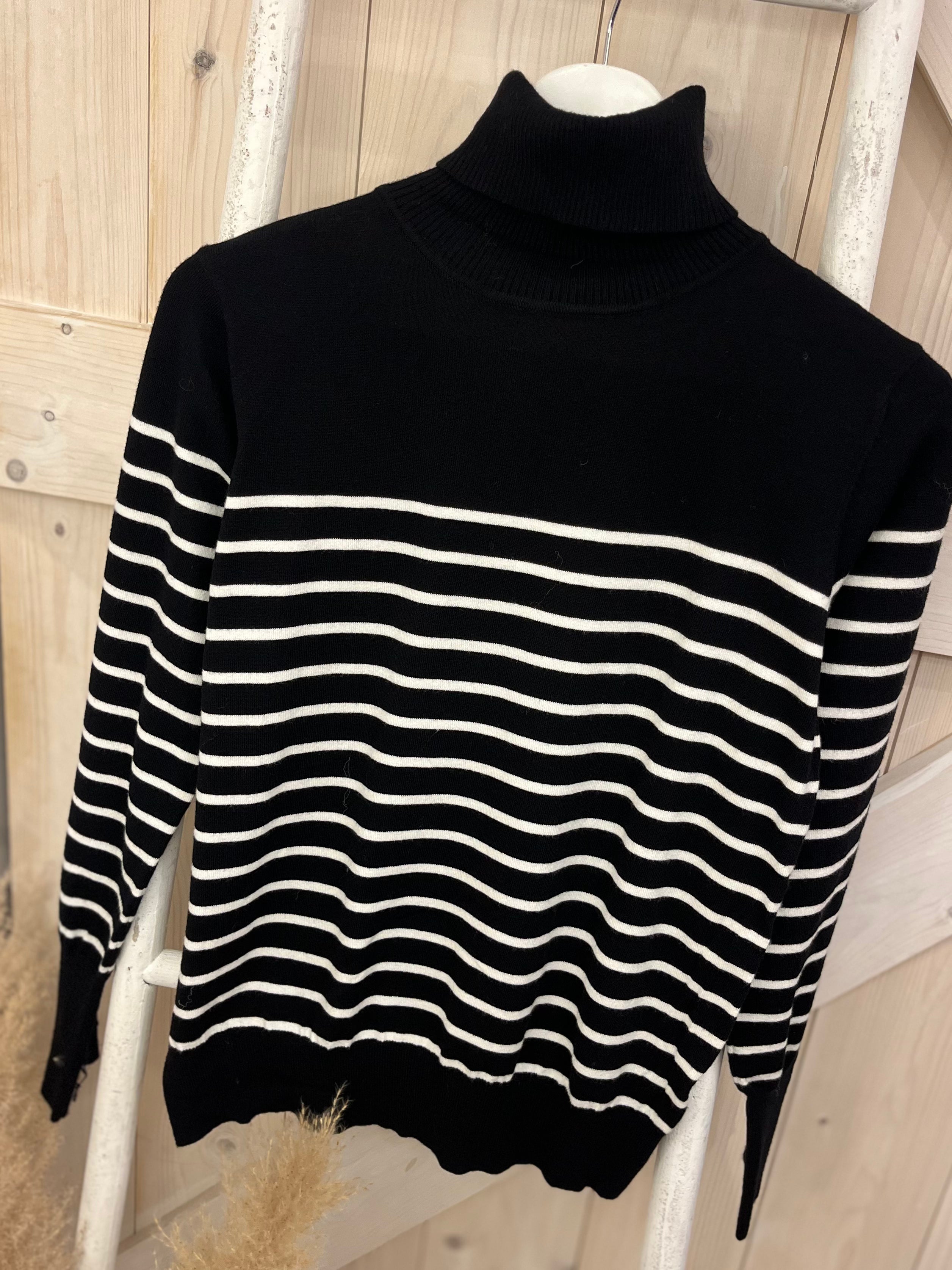 Elsie Striped High Neck Top