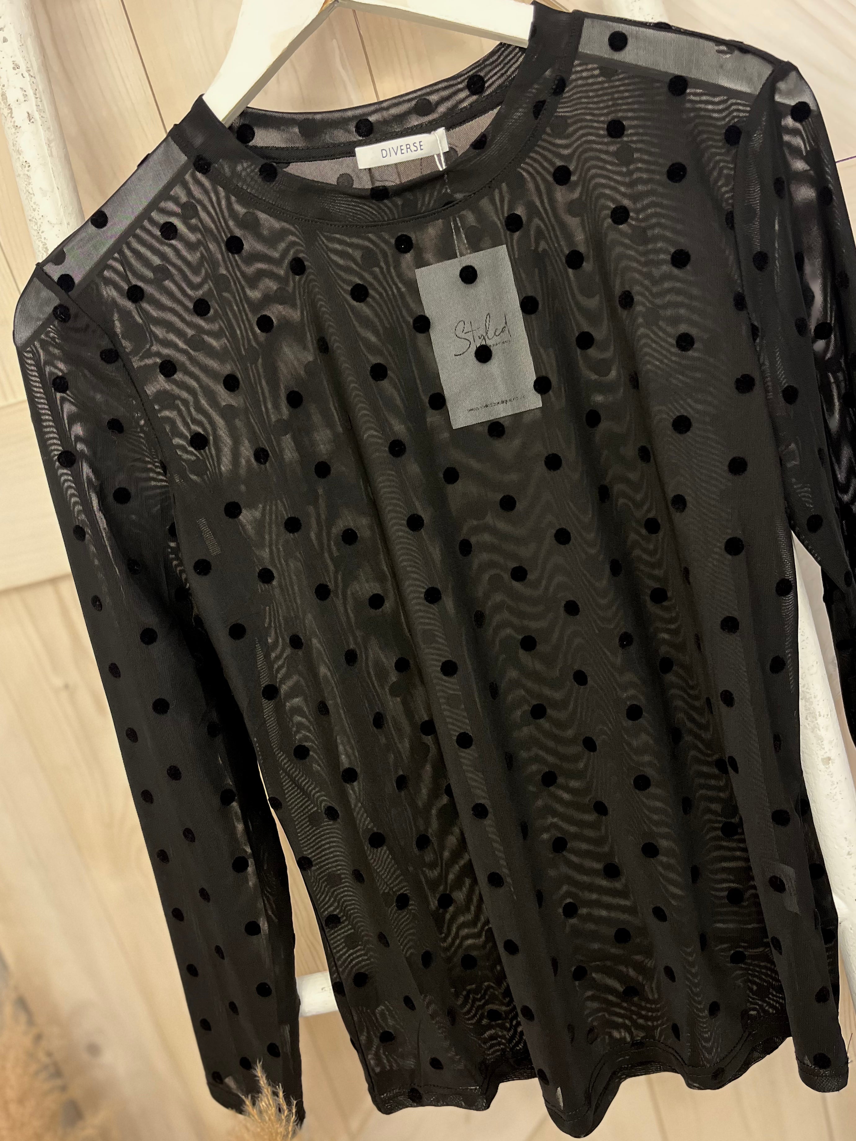 Fleur Polka Dot Mesh Top