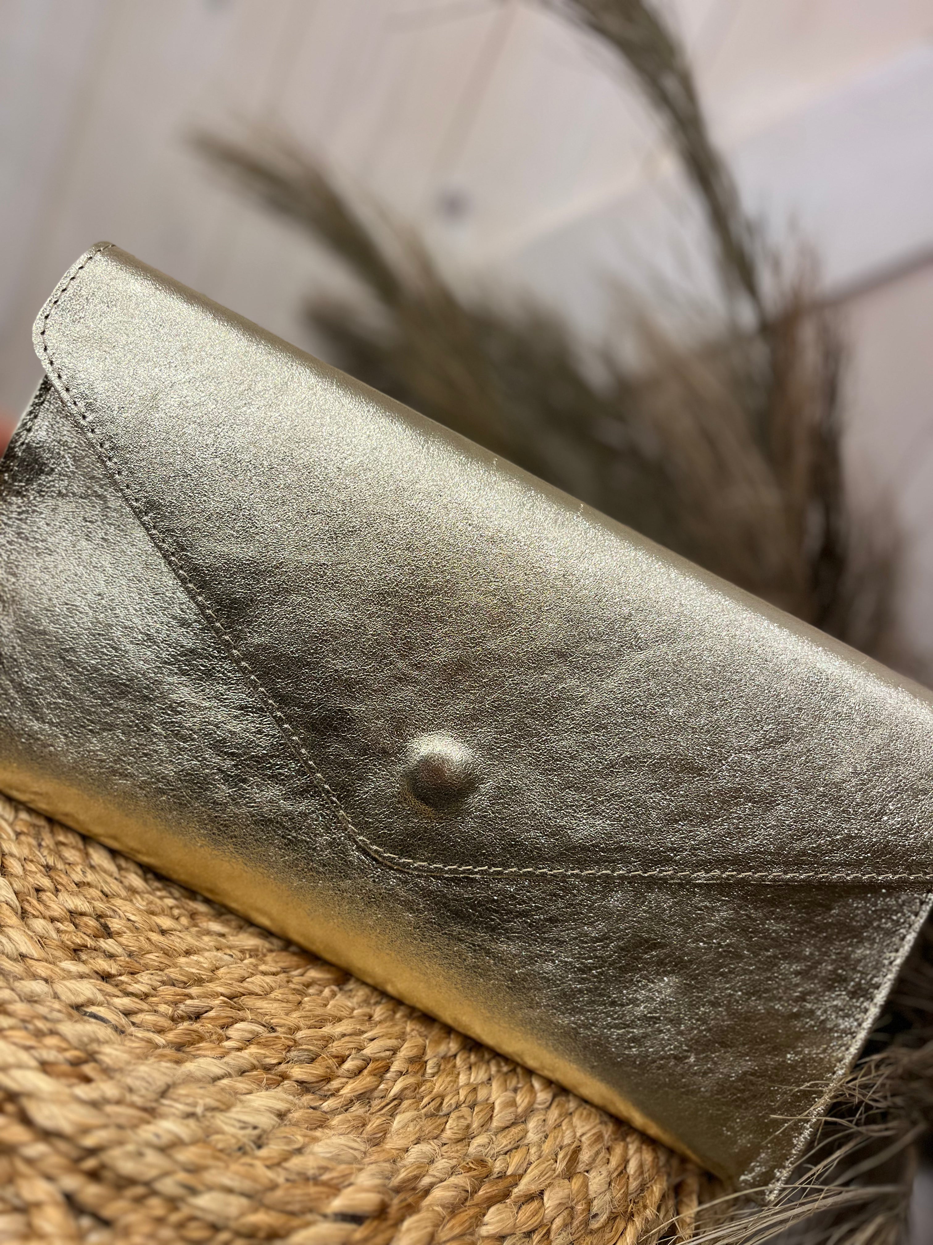 Alissa Envelope Leather Clutch
