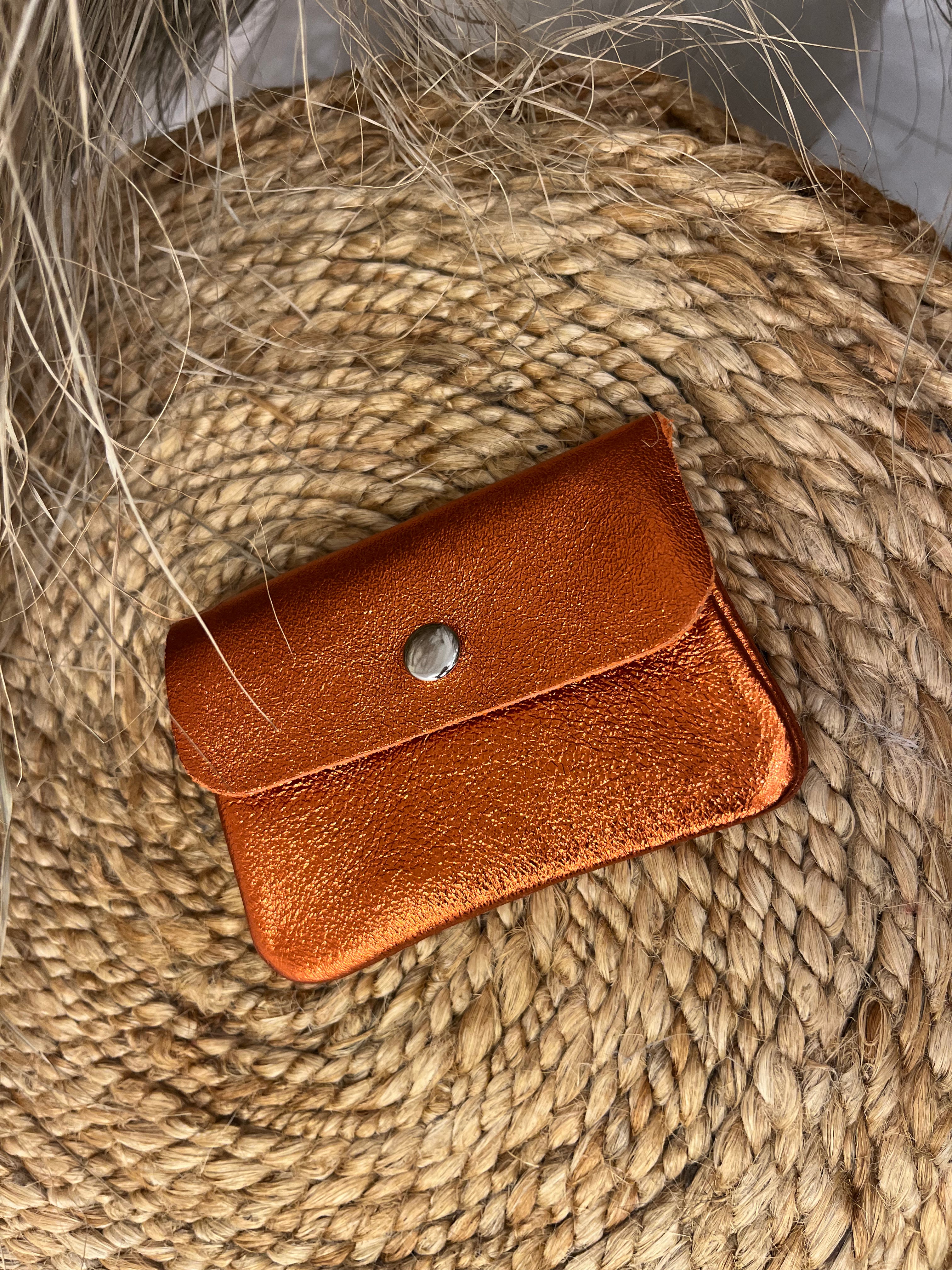 Metallic Mini Leather Coin Purse