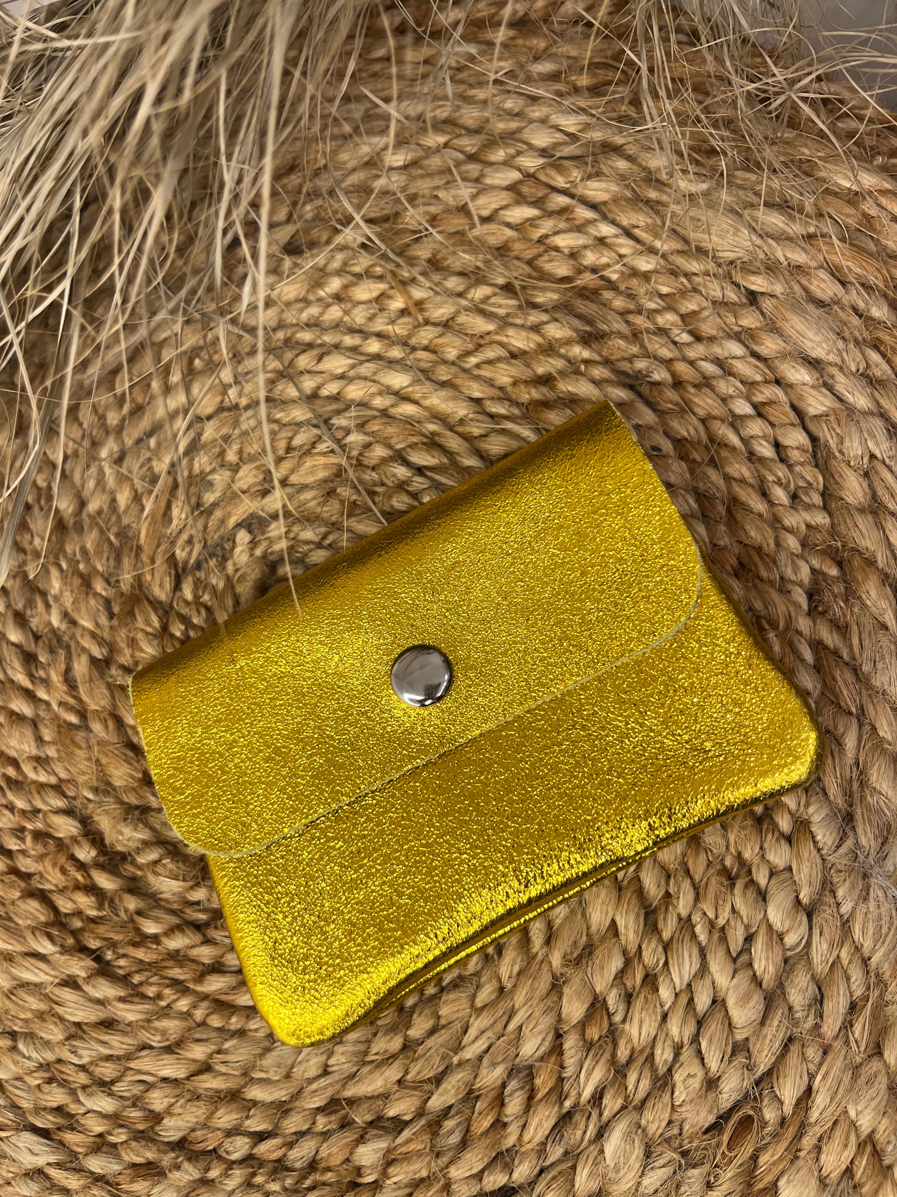 Metallic Mini Leather Coin Purse