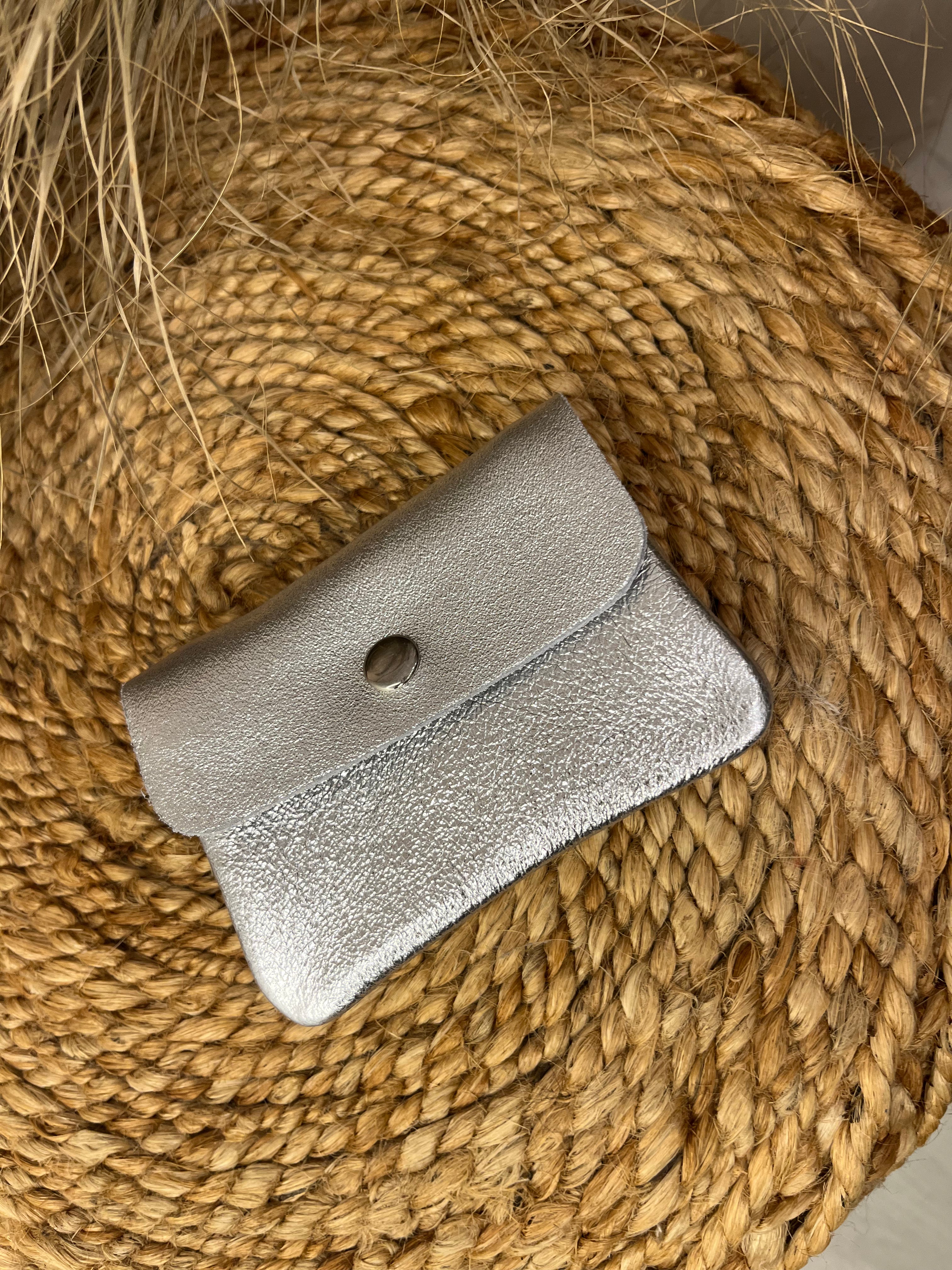 Metallic Mini Leather Coin Purse