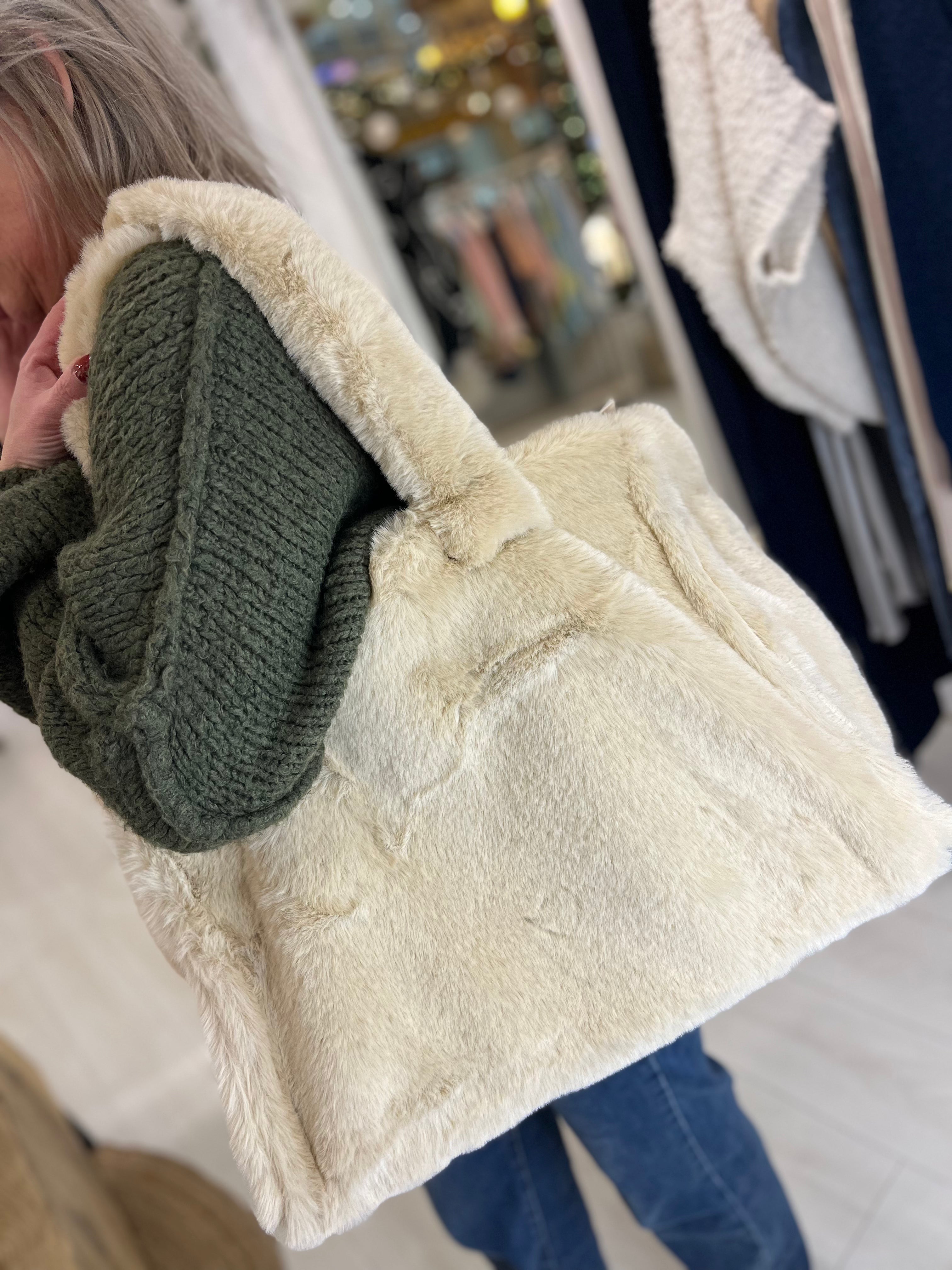 Crossbody Large Faux Fur Tote