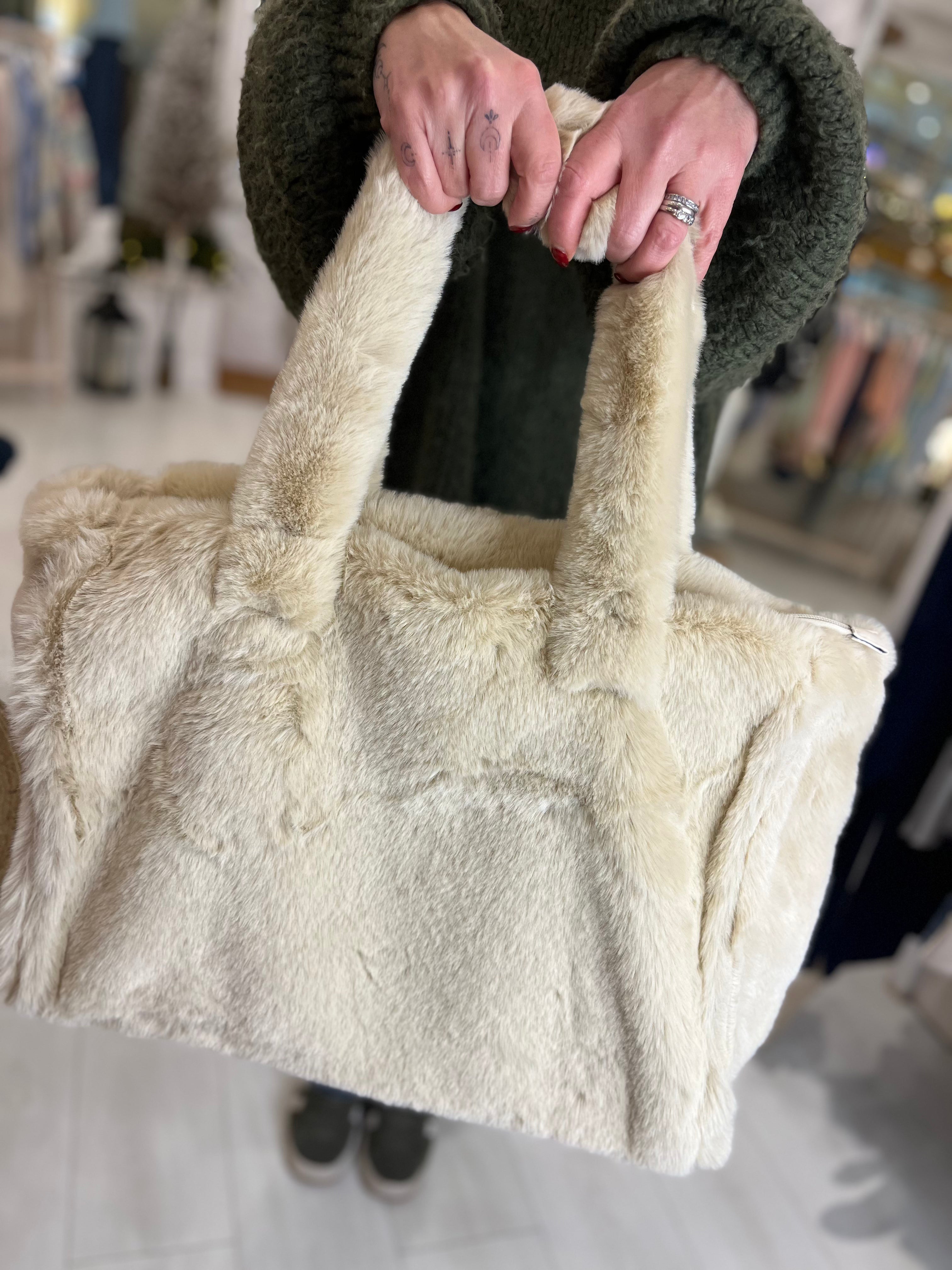 Crossbody Large Faux Fur Tote