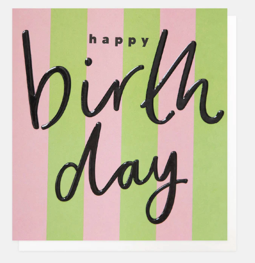 HAPPY BIRTHDAY LIME AND PINK STRIPE