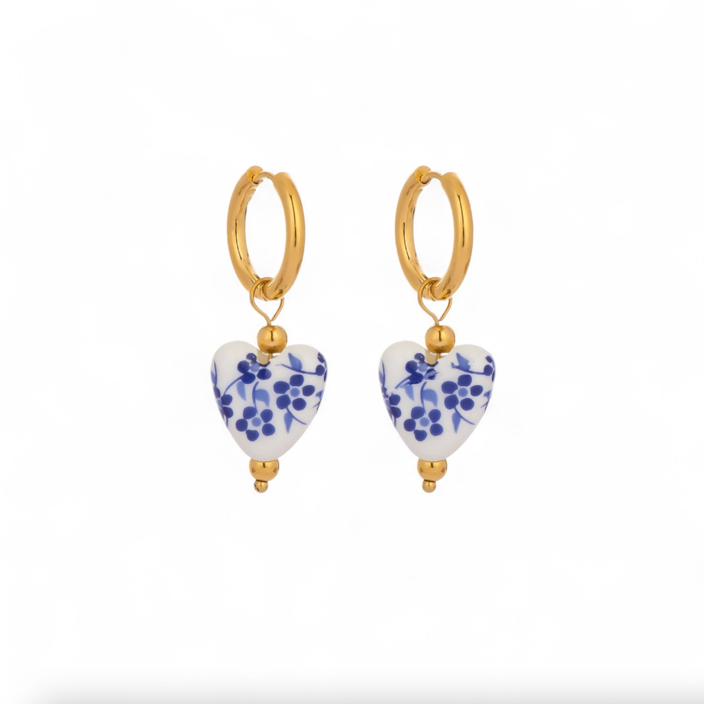 Porcelain Flower Huggie