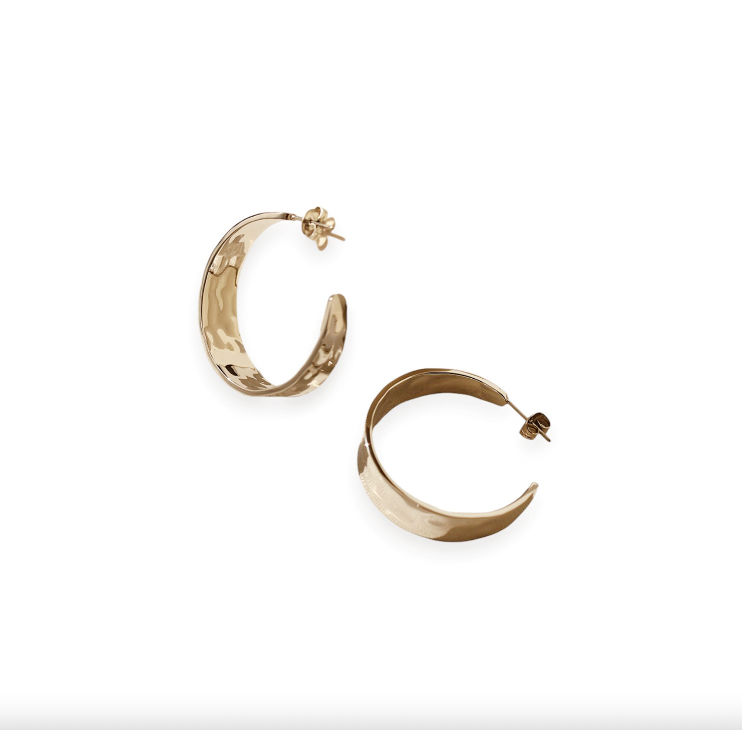 Large C Hoop Earrings in Gold