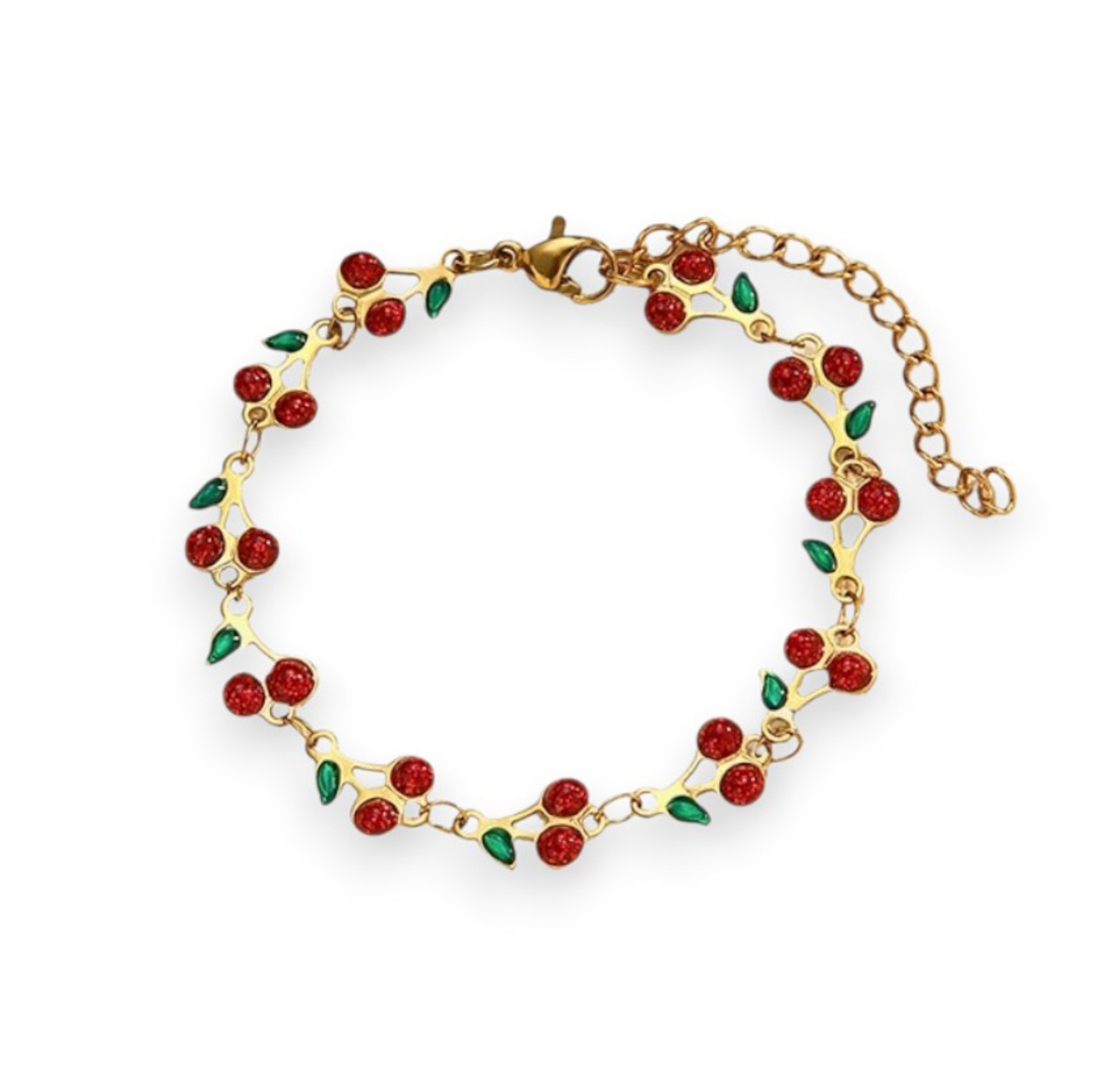 Cherry link bracelet