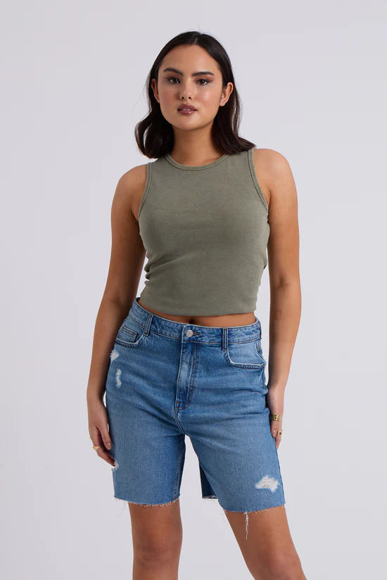 Jessie Washed Ribbed Racer Vest