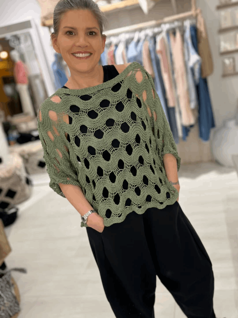Carrie Crochet Knit Top