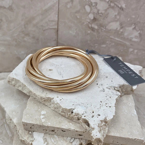 Multistrand snake effect bracelet