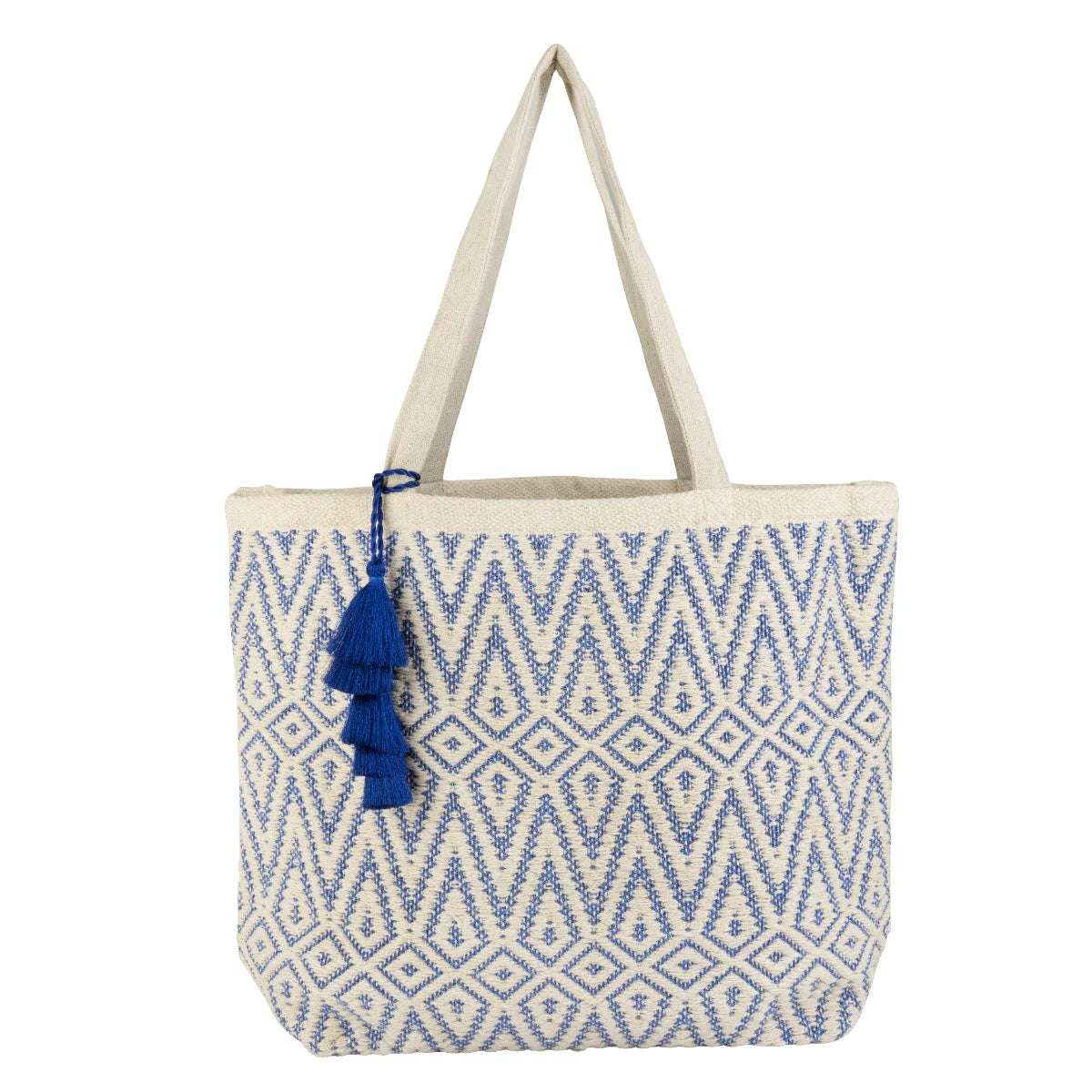 Mykonos Metallic Blue Tote Bag