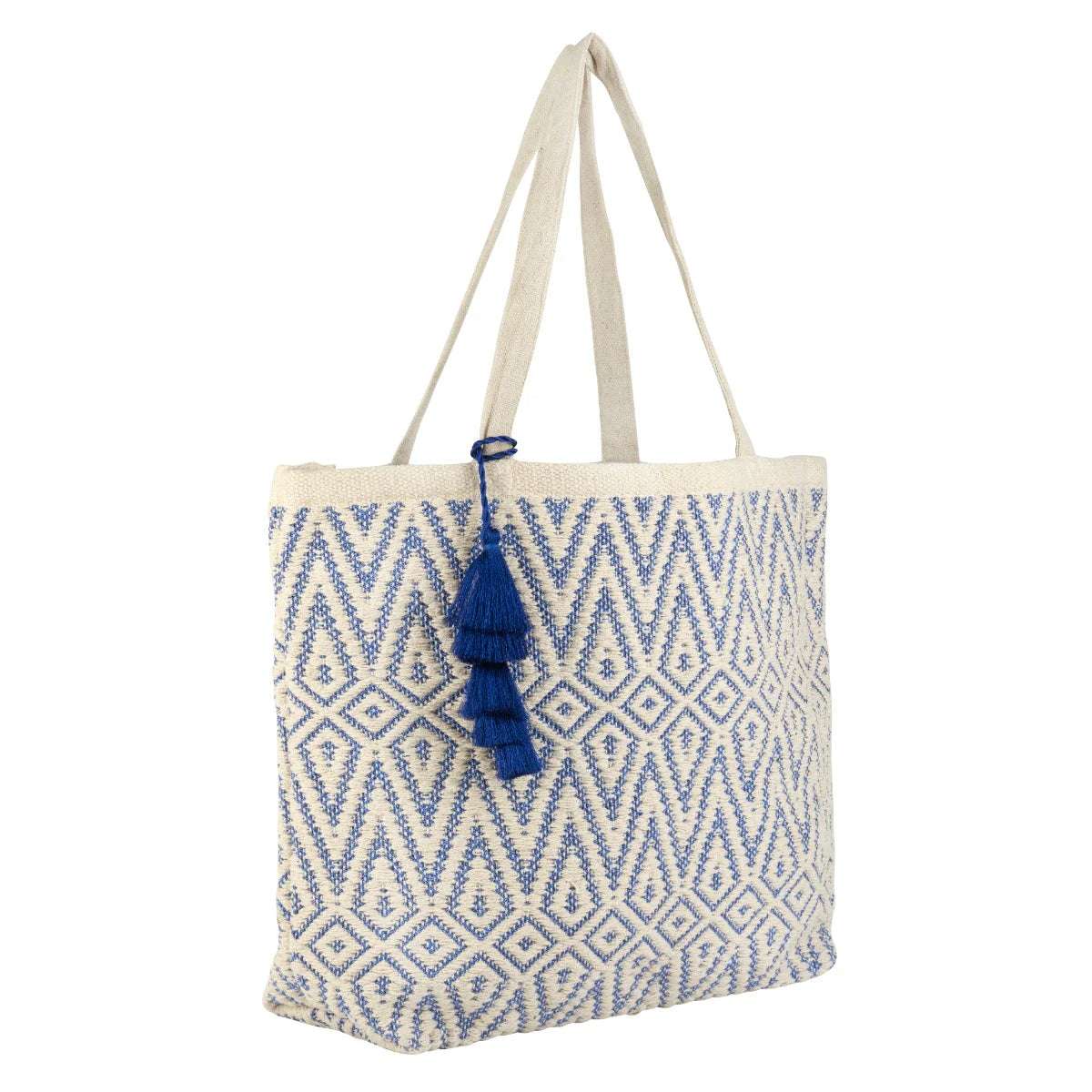 Mykonos Metallic Blue Tote Bag