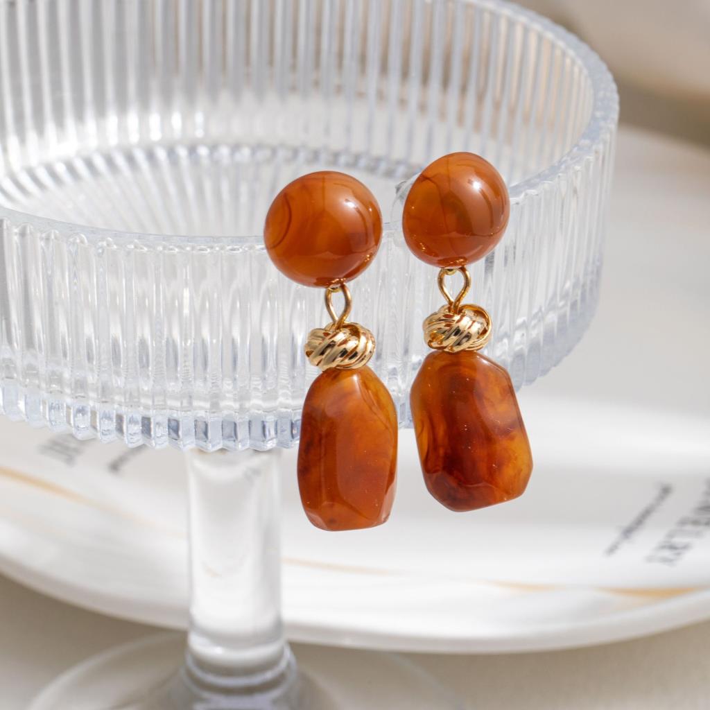 Marbled stud & drop earrings
