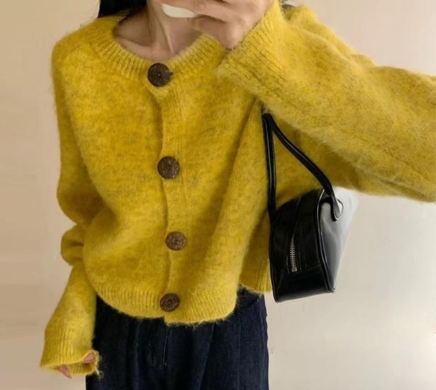 Brushed Knit Wool Blend Cardigan