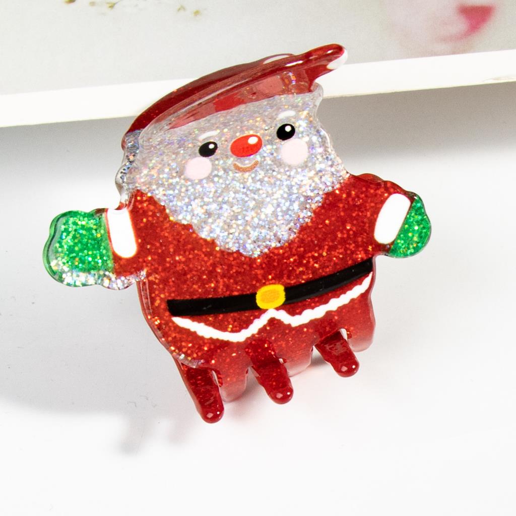 Little glitter santa claw clip