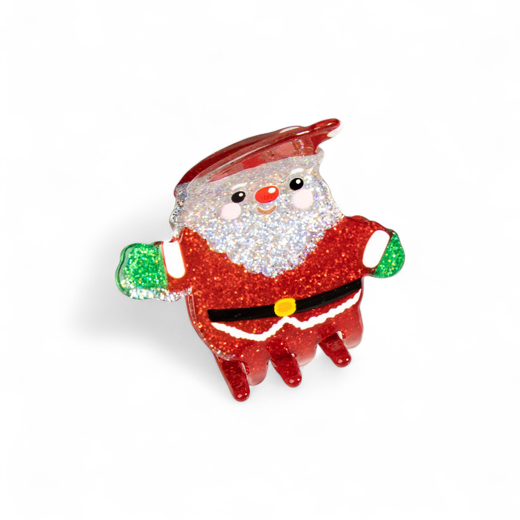 Glitter Santa Claw Clip
