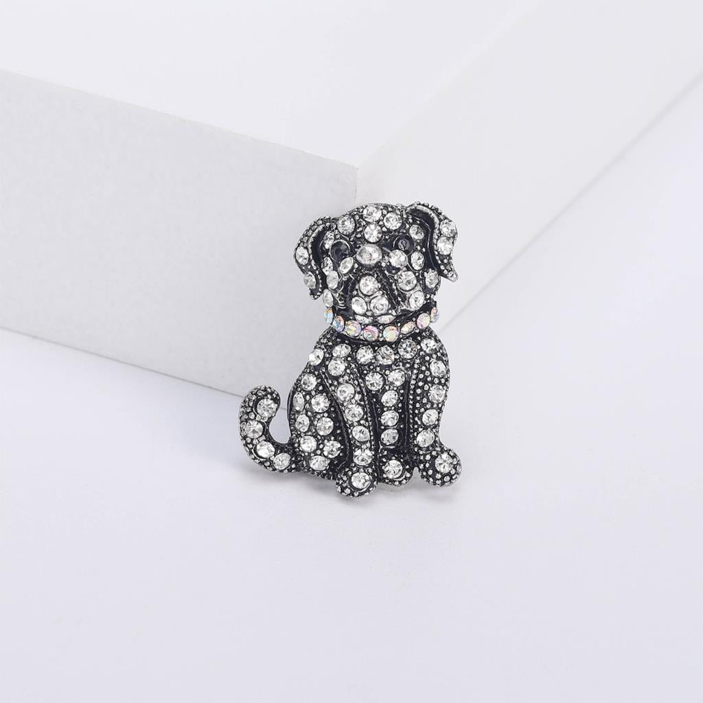 Embellished bulldog brooch