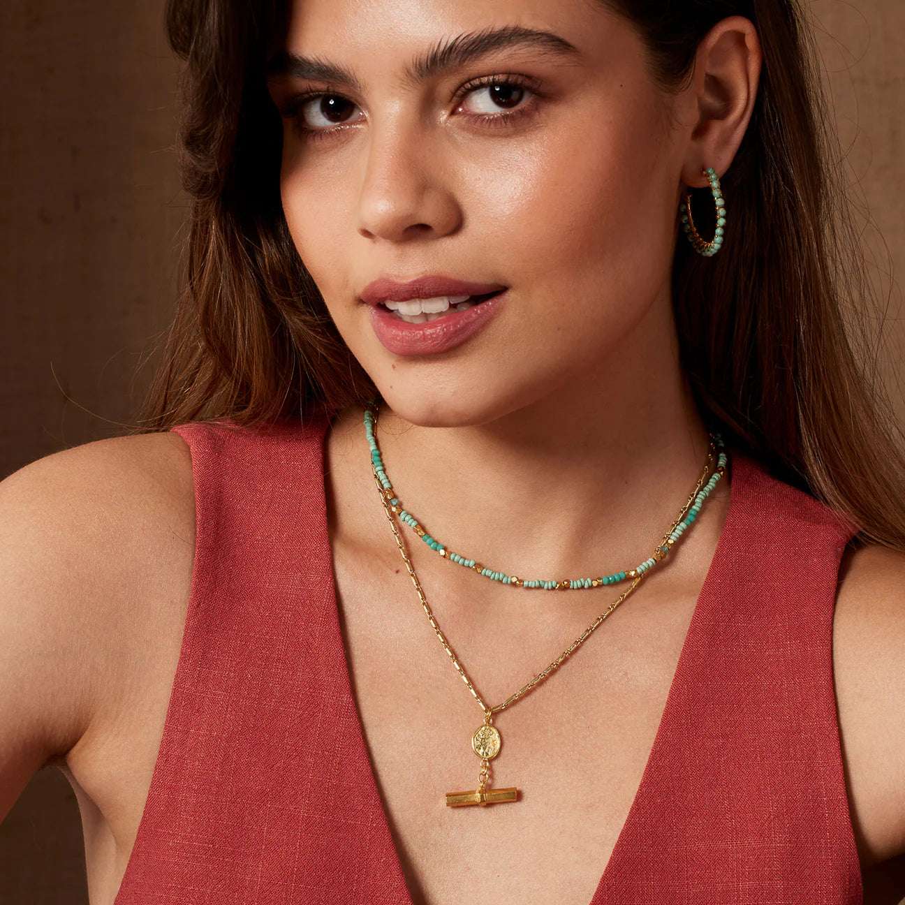 Riley Necklace in Aqua