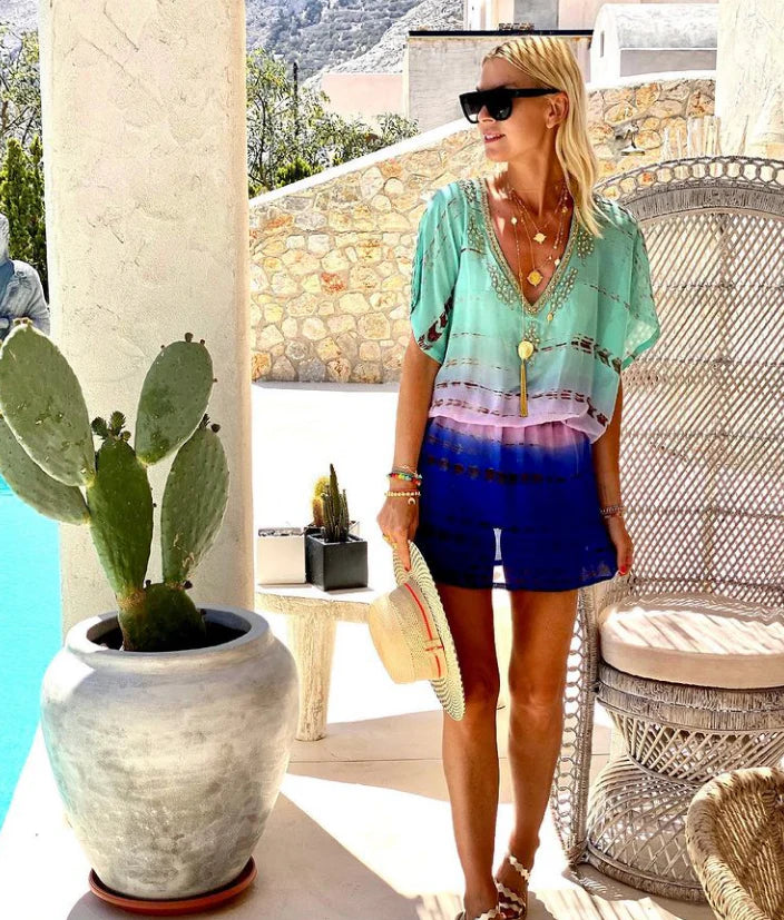 Ashiana Santorini Long Gold Necklace