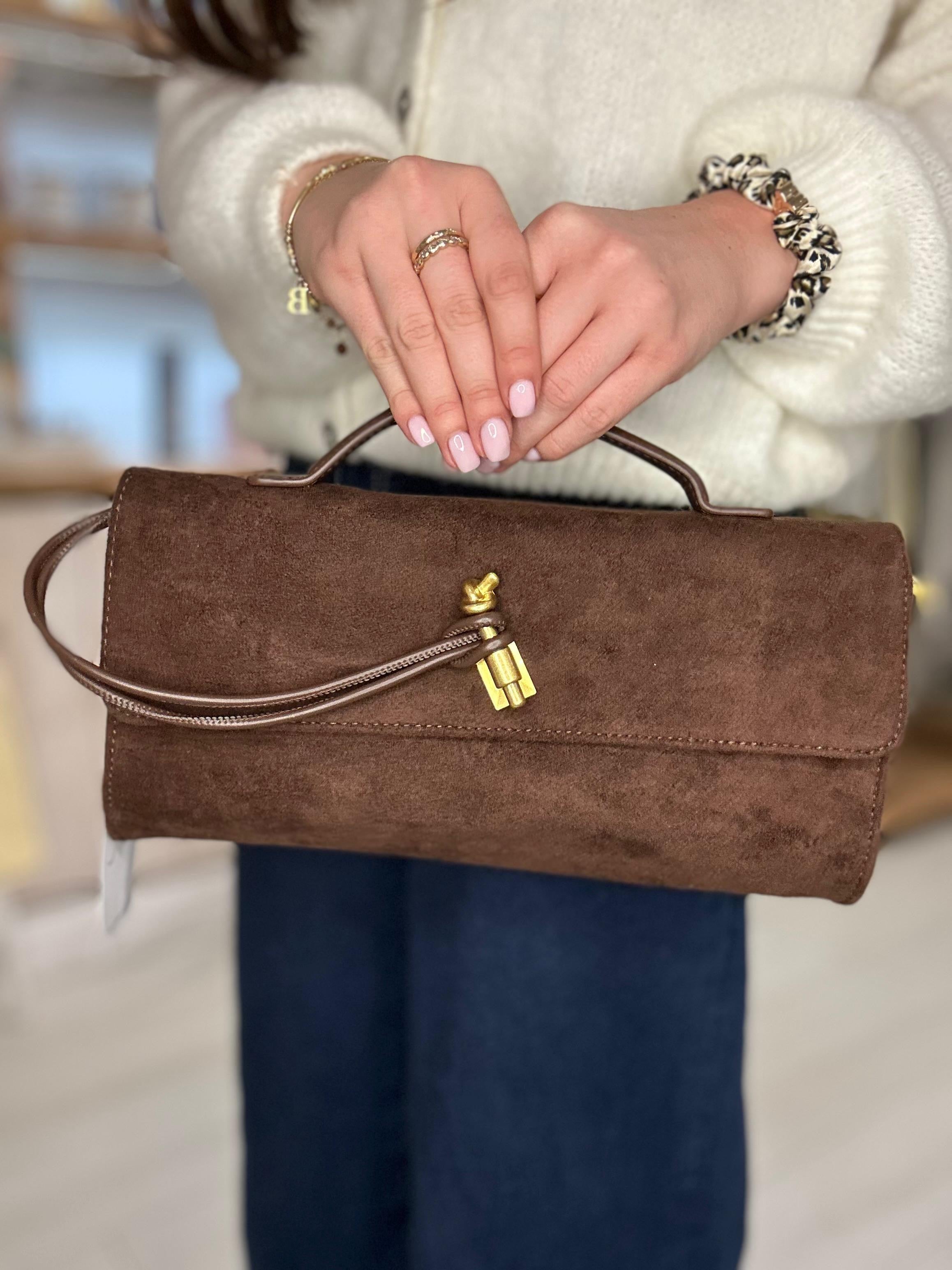 Knotted Catch Suedette Bag