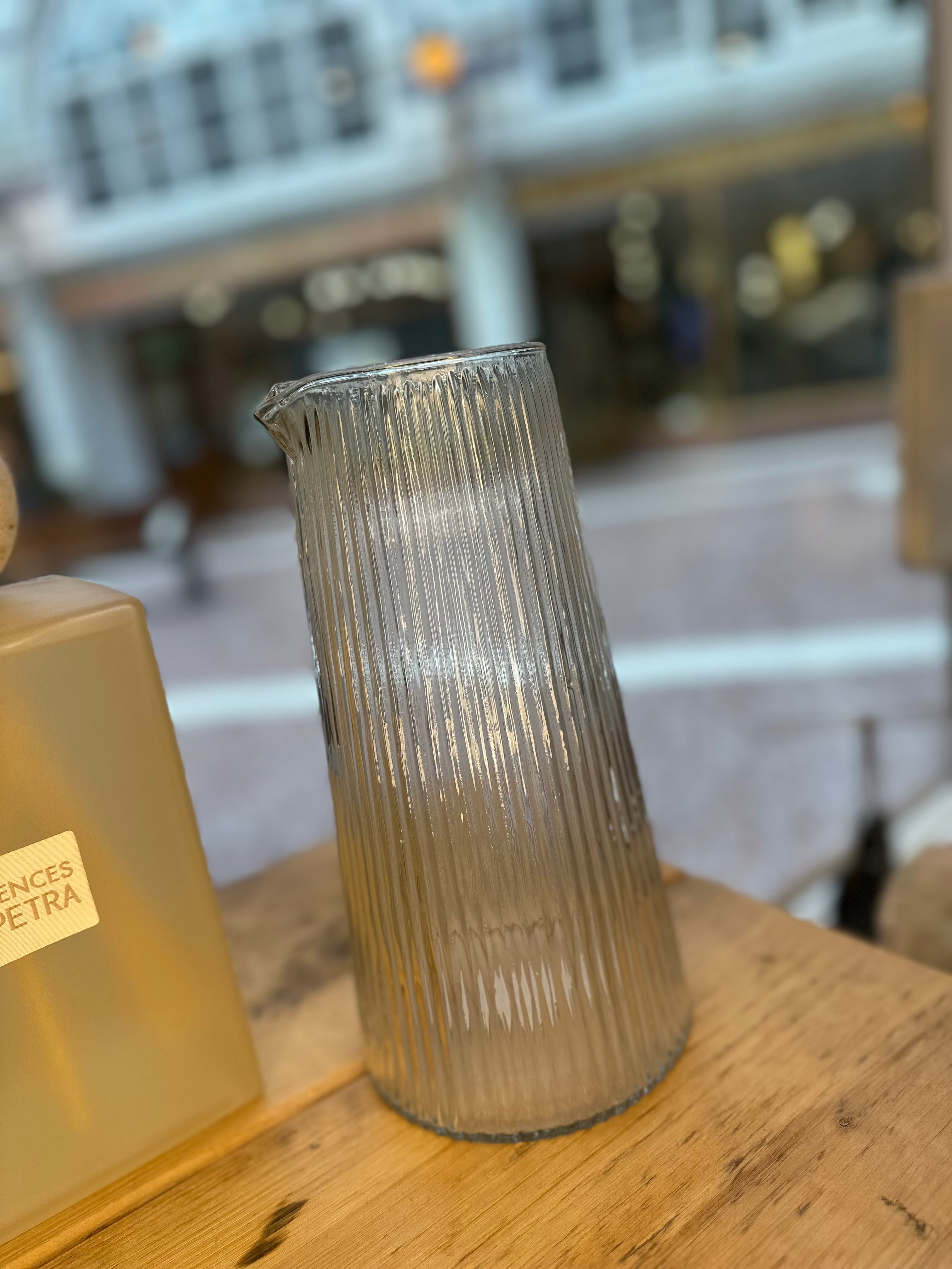 Ribbed Glass Jug