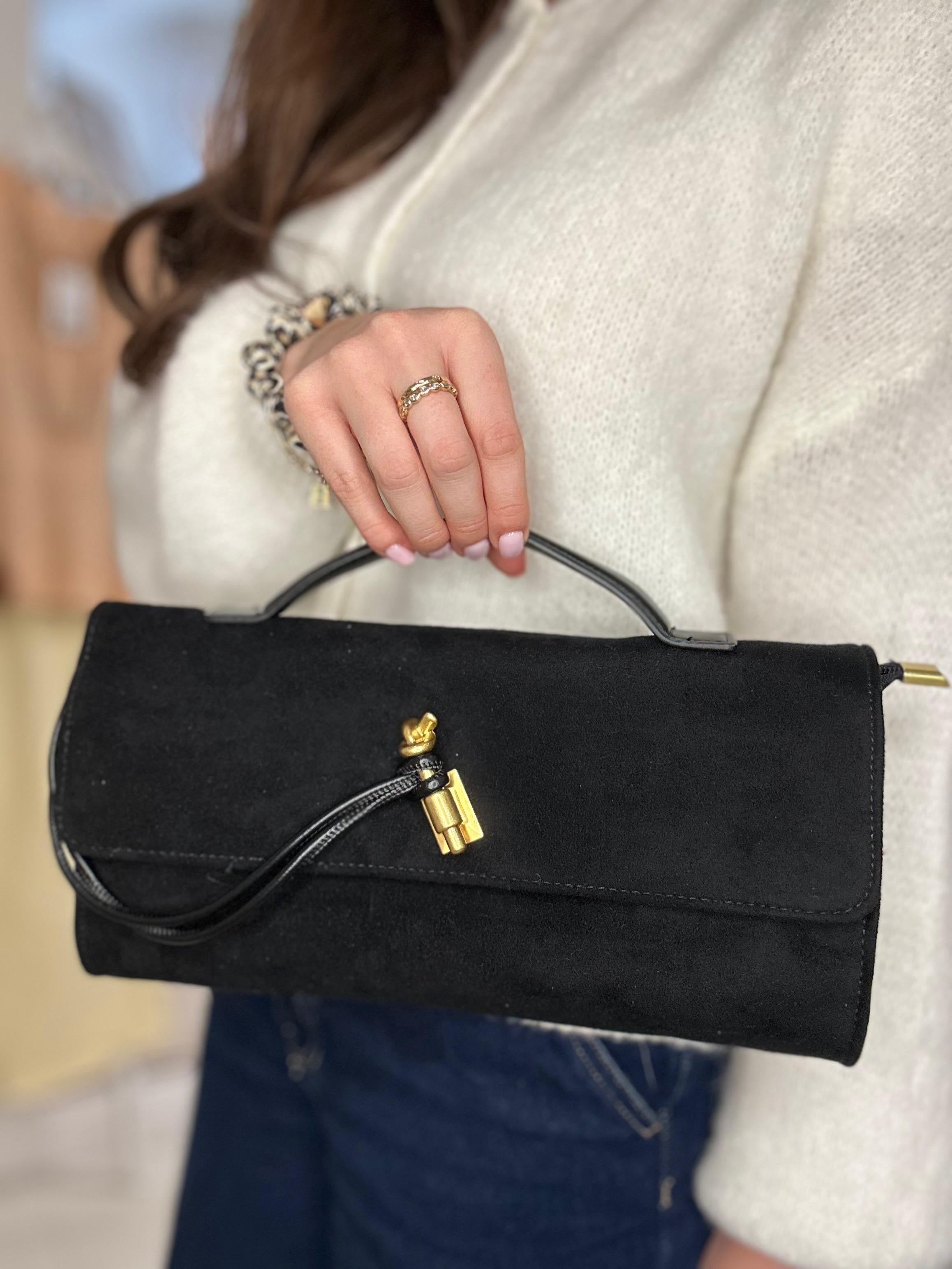 Knotted Catch Suedette Bag