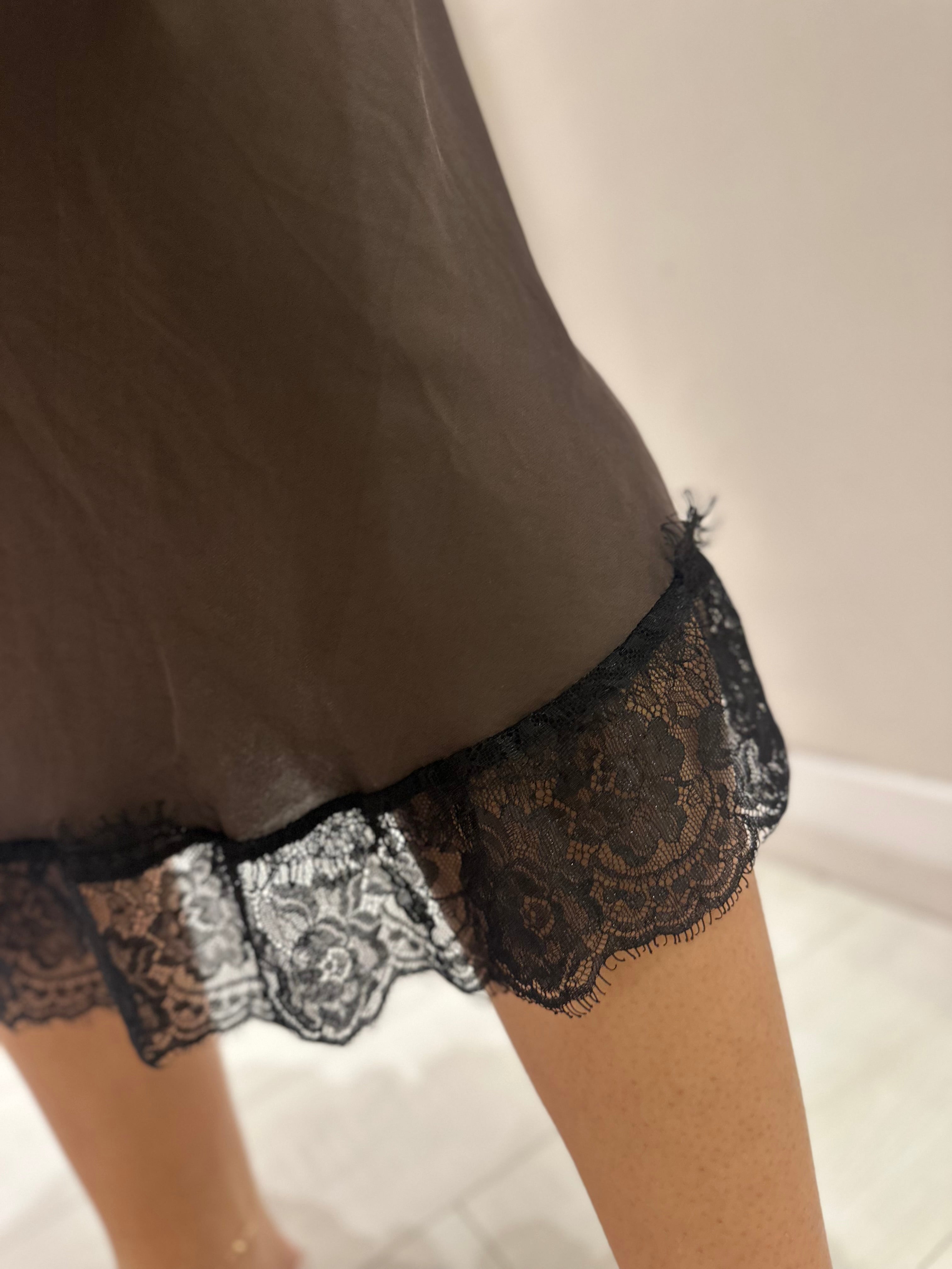 Lacey Satin Midi Skirt