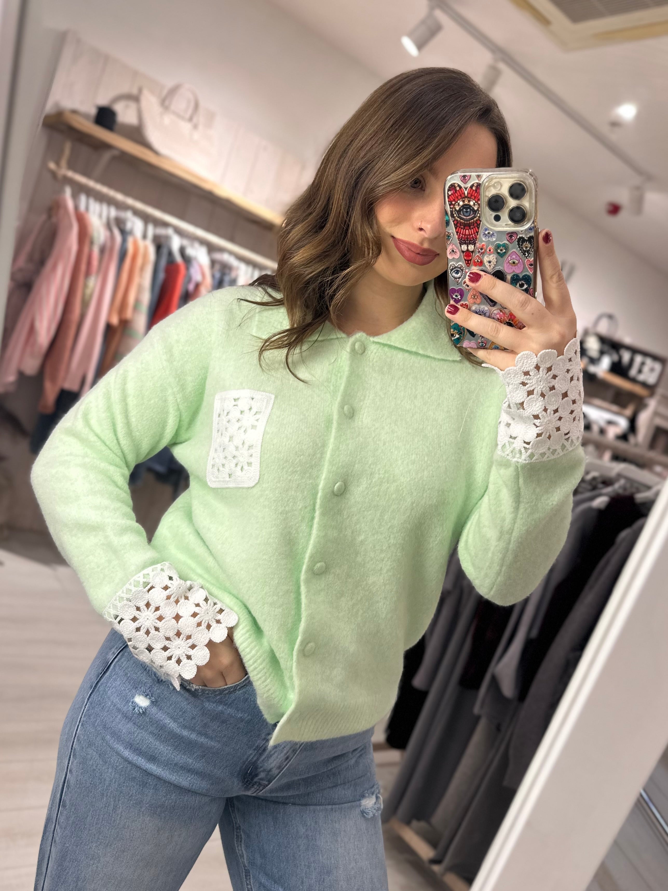 Ottie Crochet Detail Knit