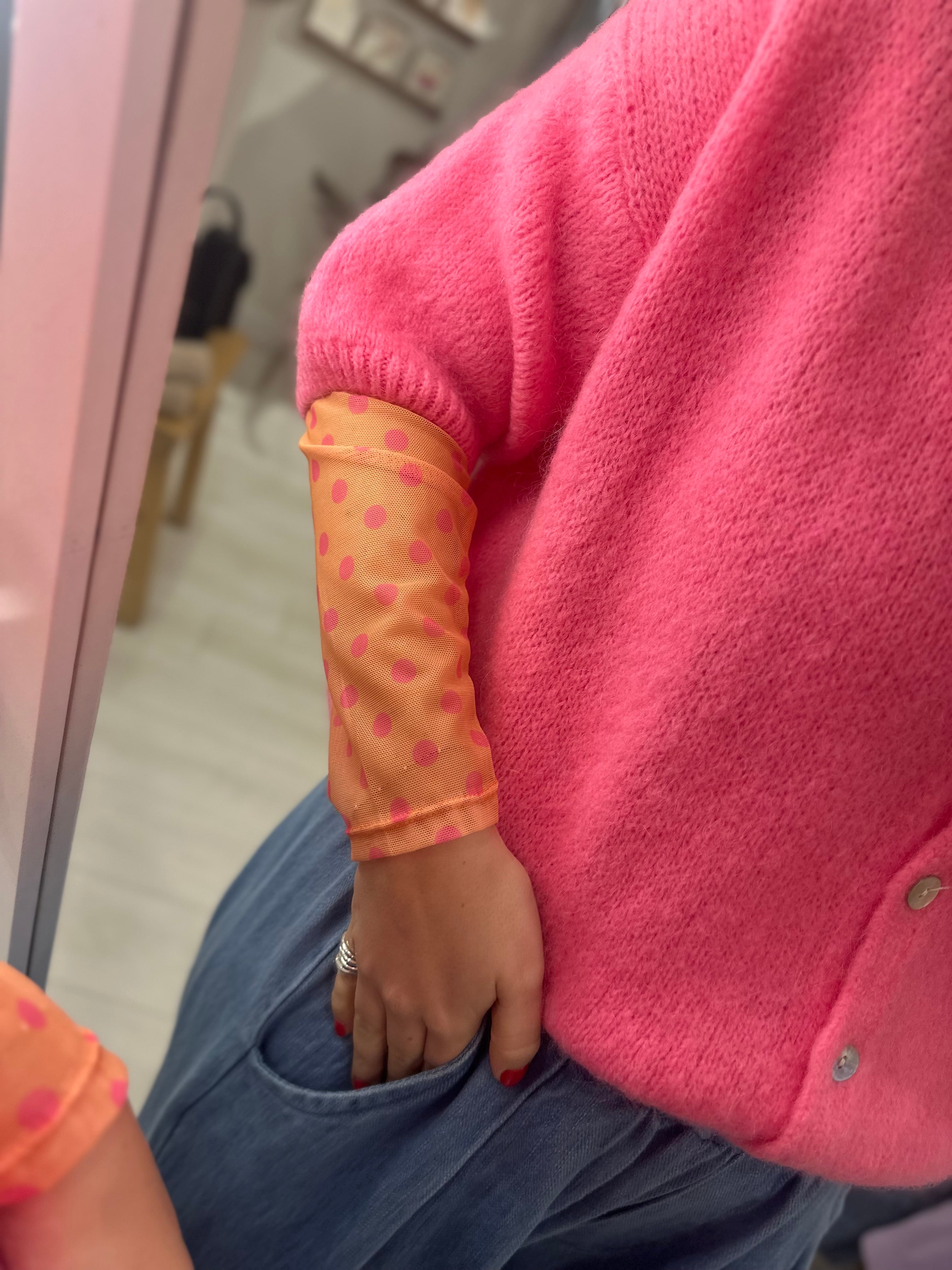 Pippy Polka Dot Mesh Top