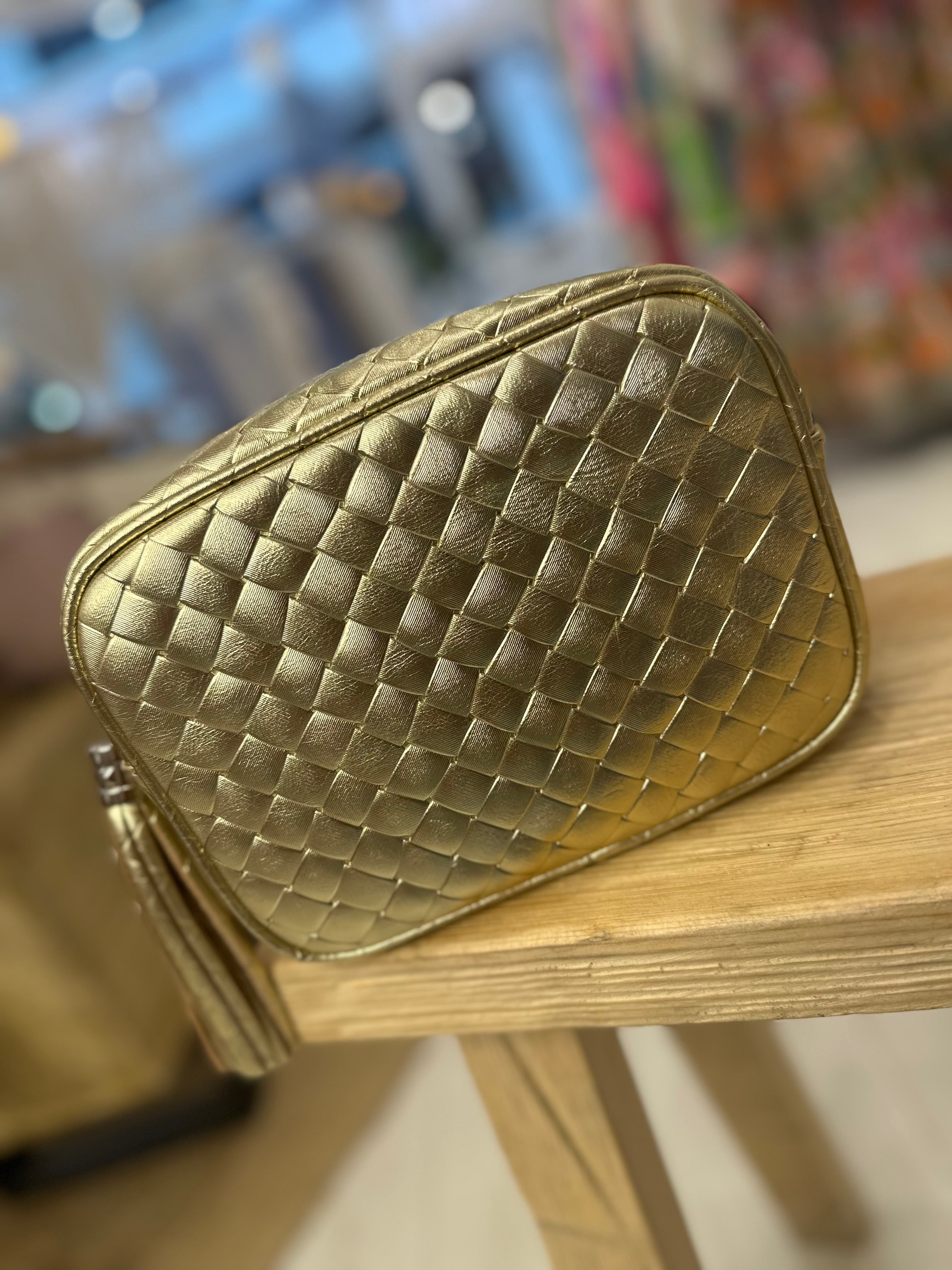 Leather Woven Camera Bag