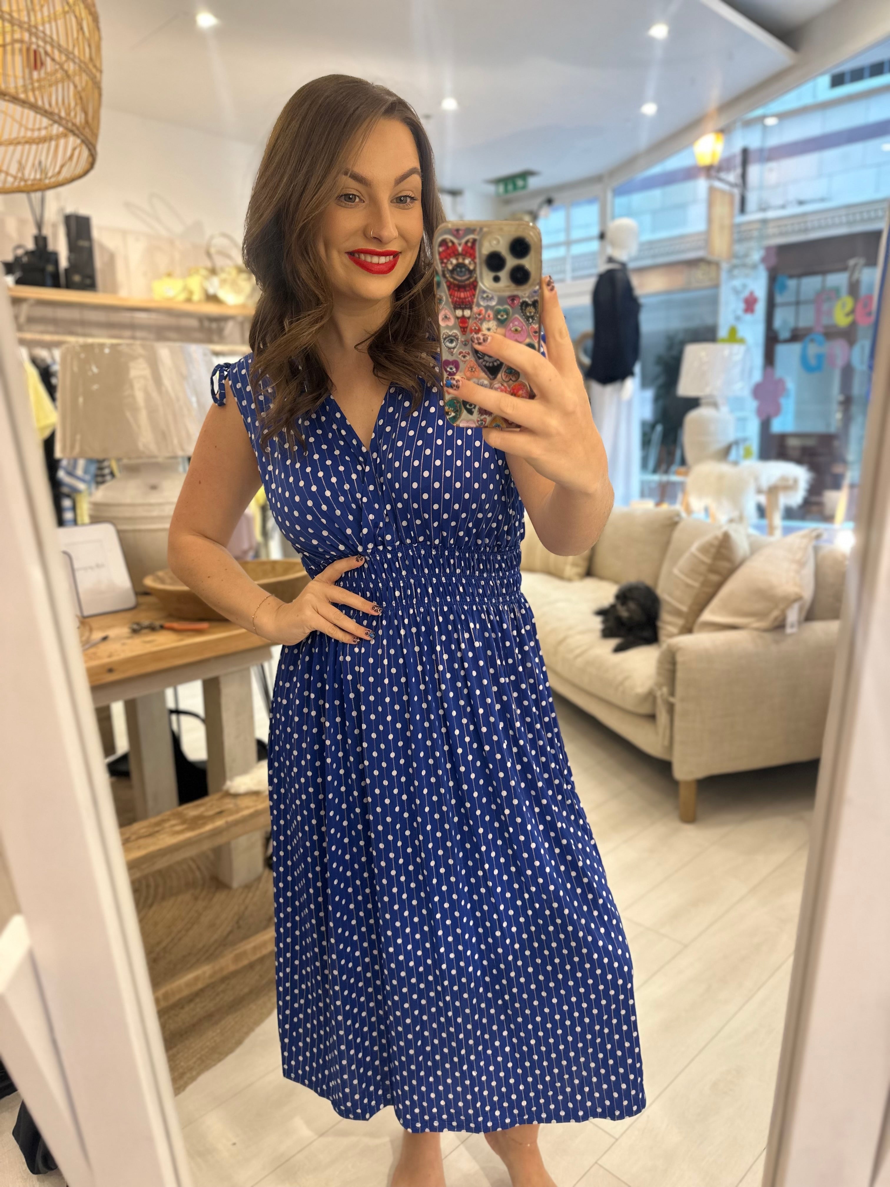 Sally Polka Dot Midi Dress