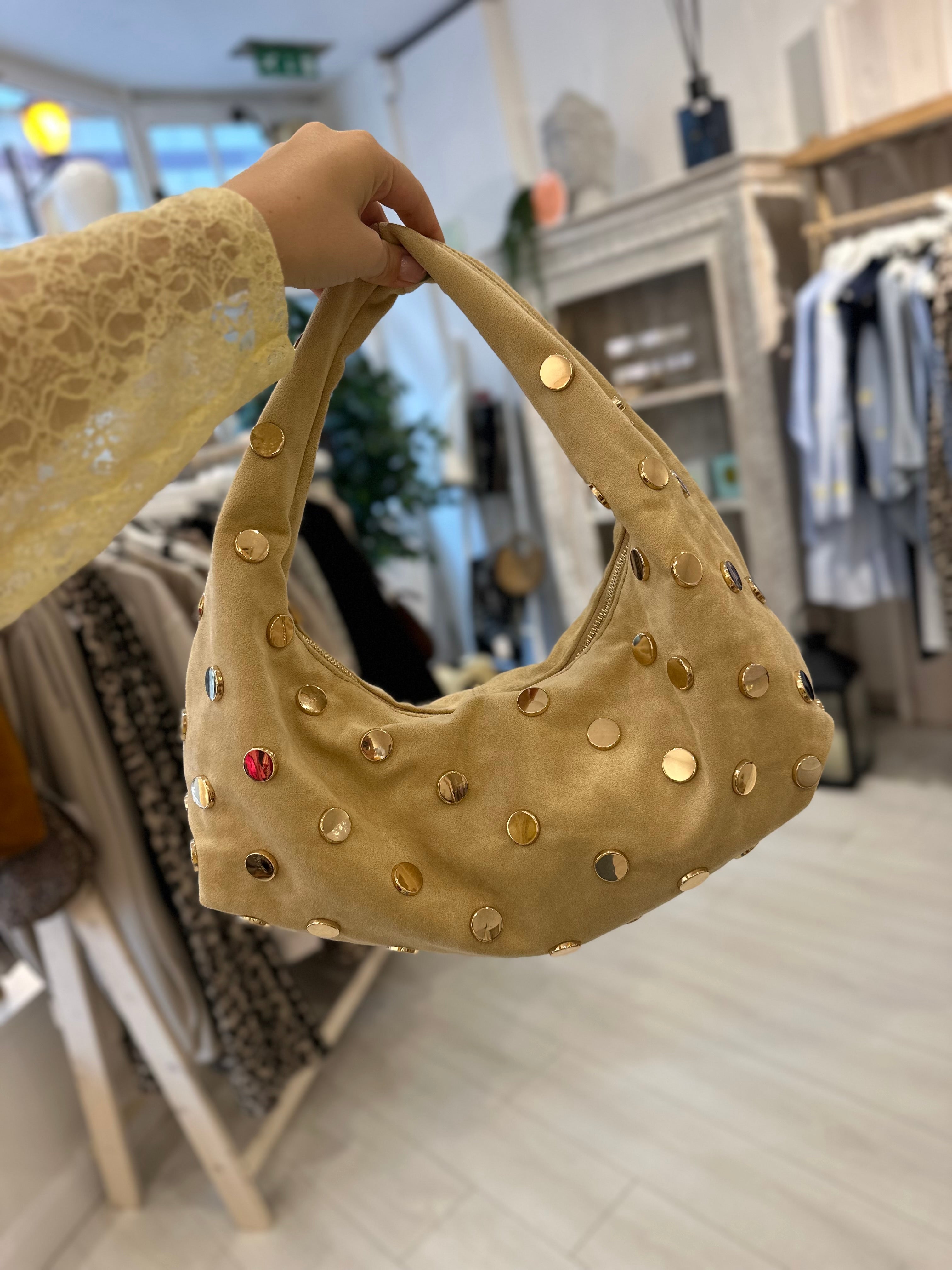 Riya Studded Slouch Bag
