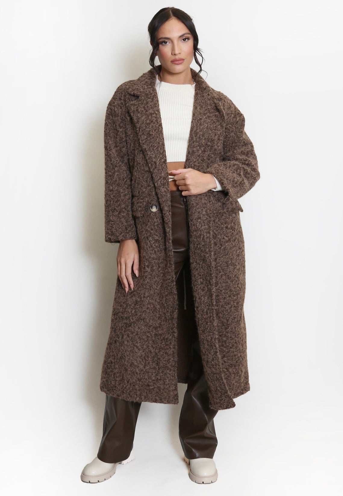 Boucle Brown Coat