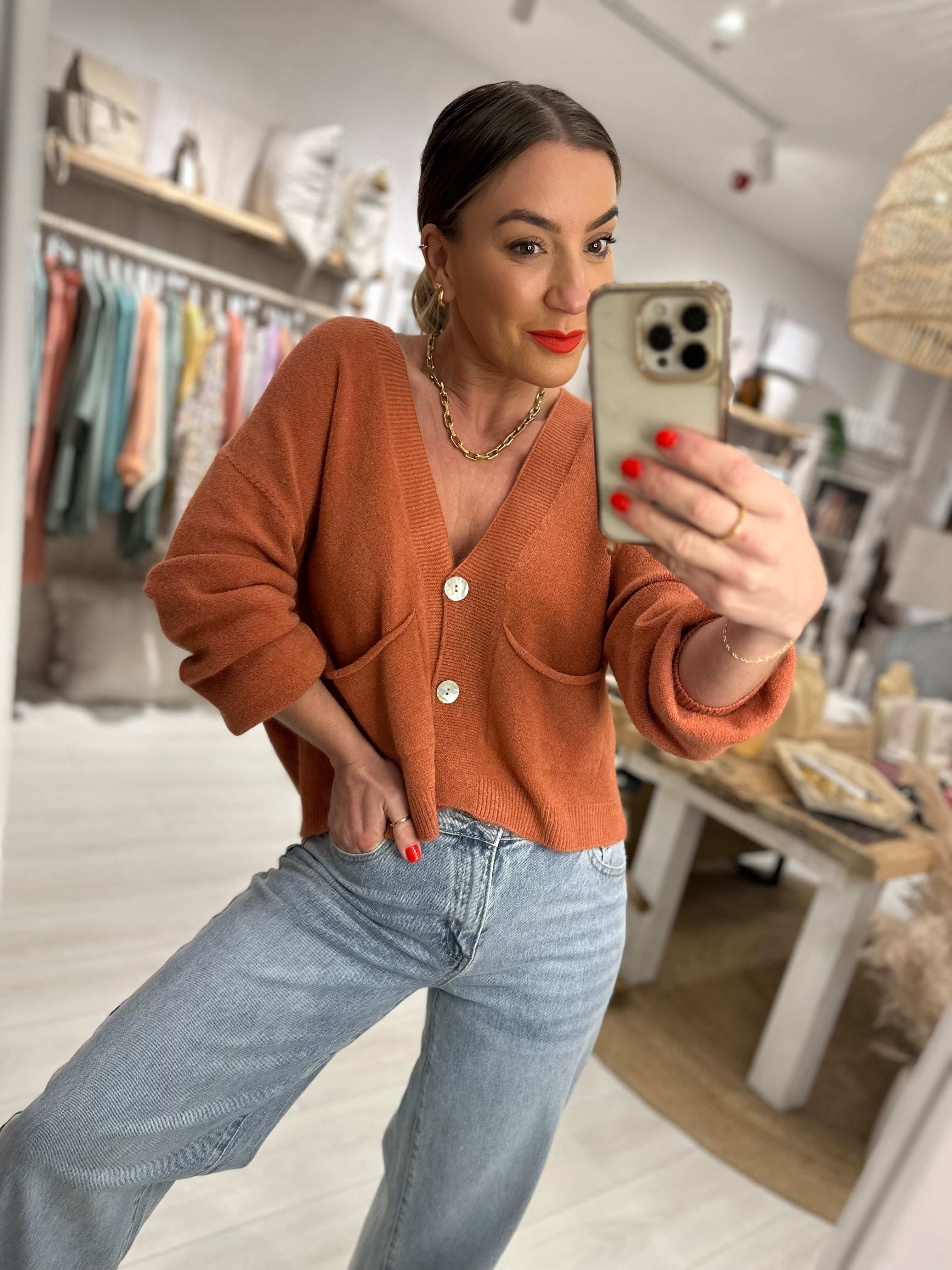 Luxe Button Up Pocketed Cardigan